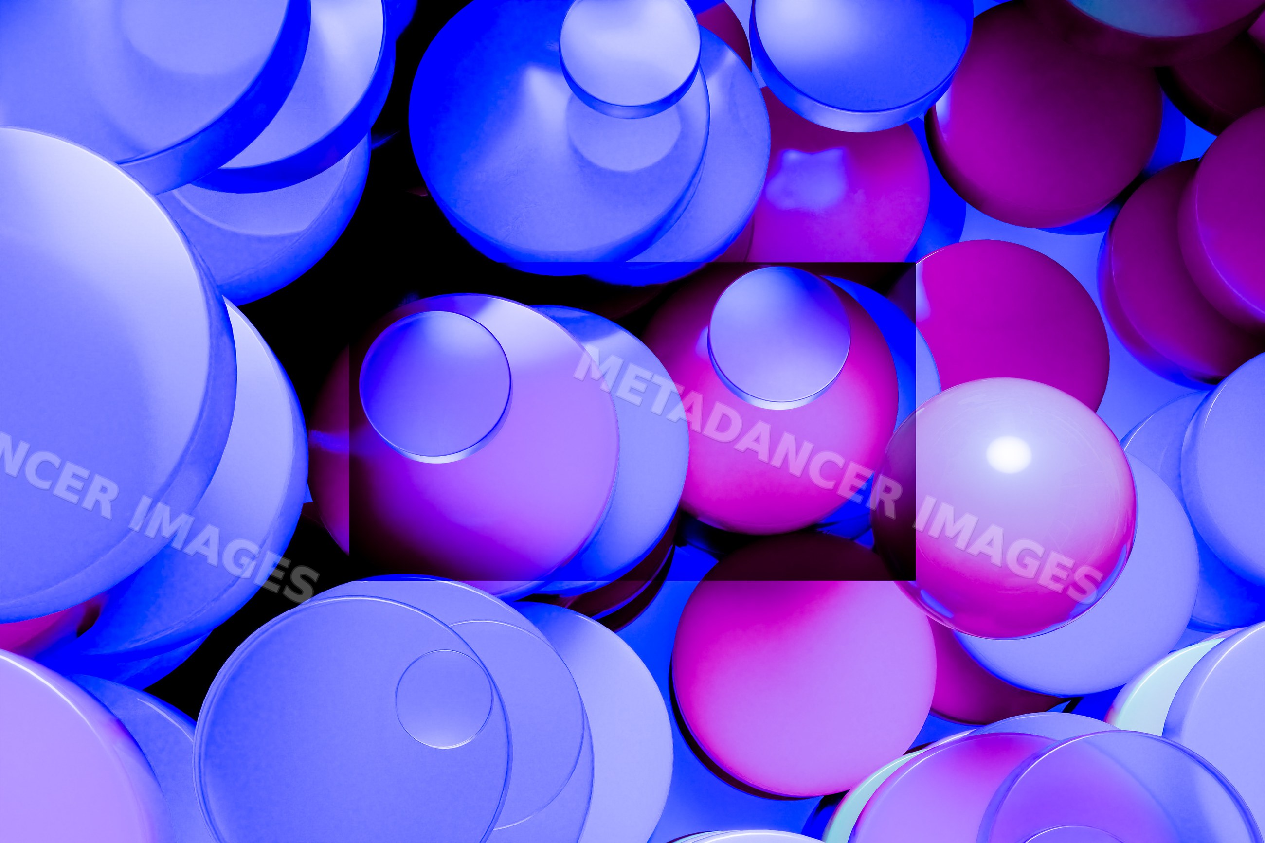 Colorful abstract digital rendering with overlapping purple and blue