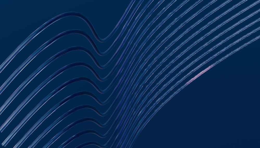 Abstract smooth curved blue wave pattern background
