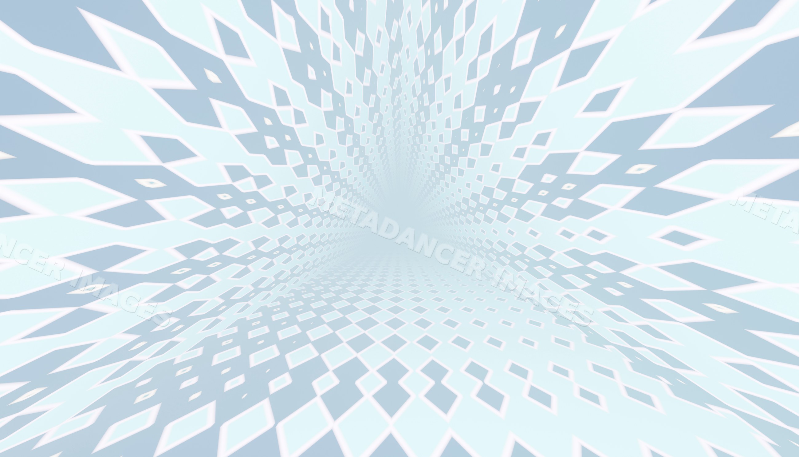 Abstract blue and white geometric pattern creating a 3d optical