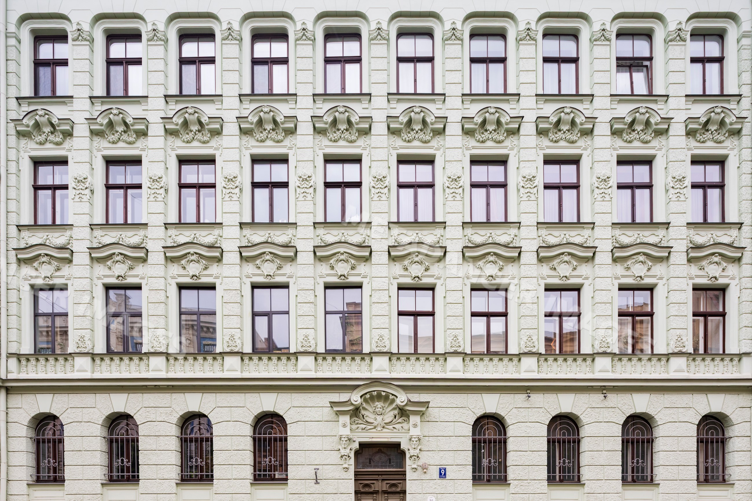 Art nouveau building facade in Riga, latvia, Baltic States