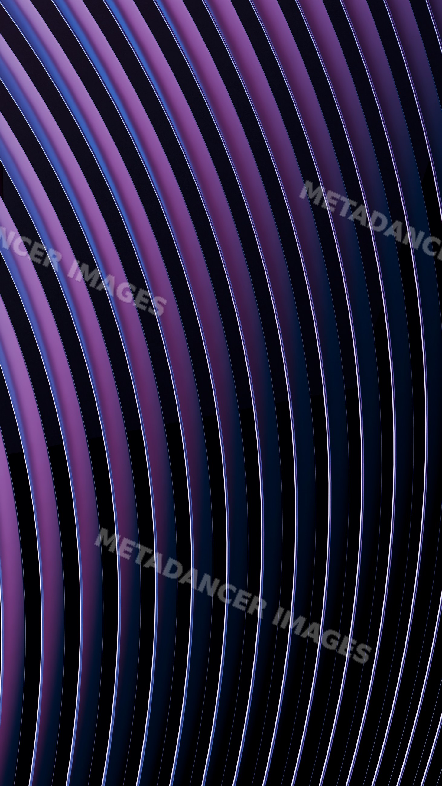 Abstract purple and blue flowing curved wave pattern illustration