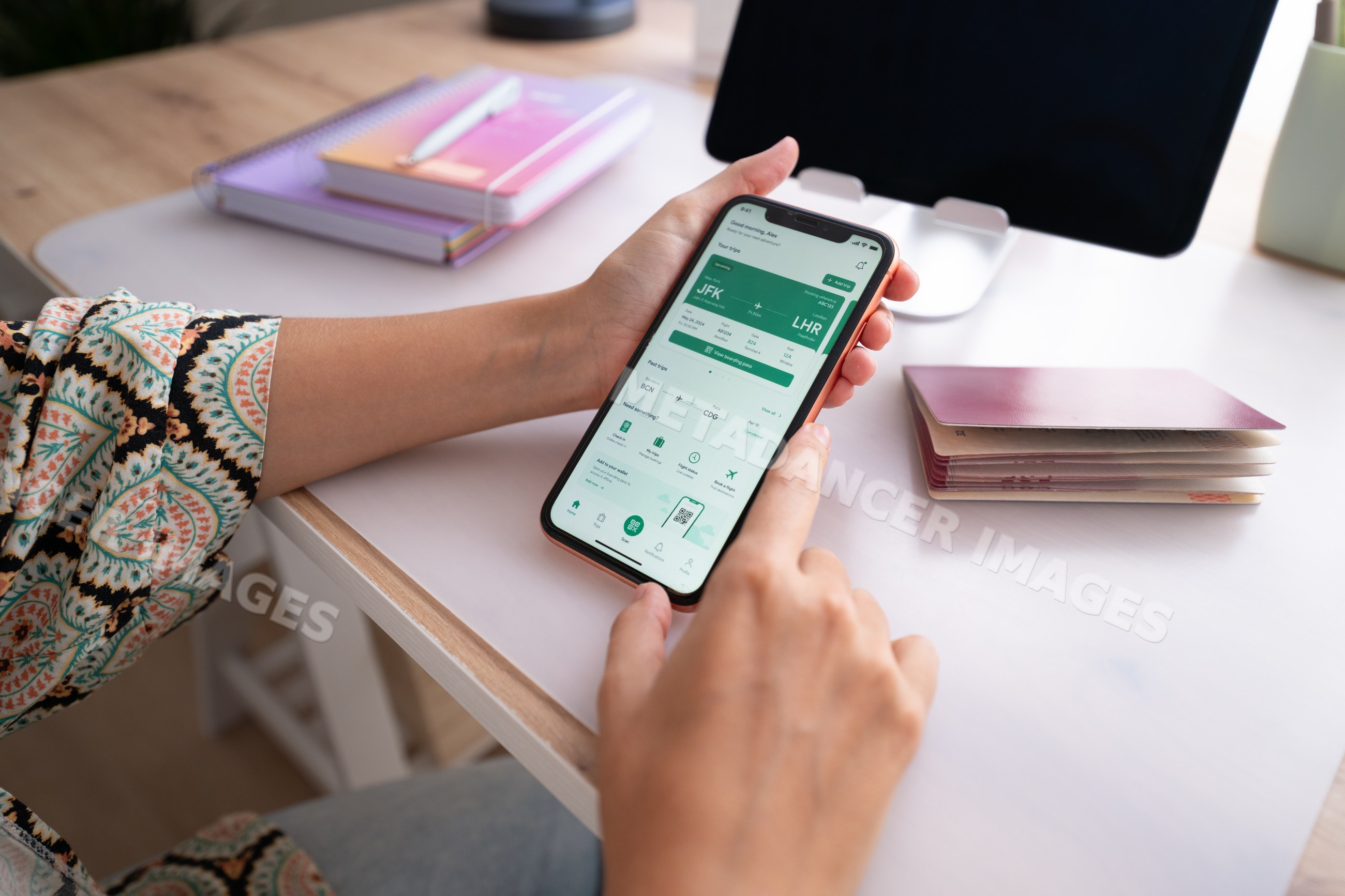 Mobile phone with travel app