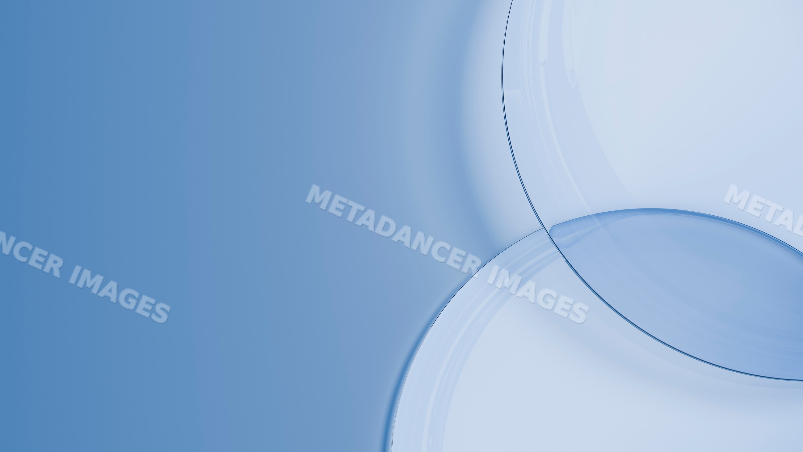 Overlapping transparent blue glass circles abstract illustration