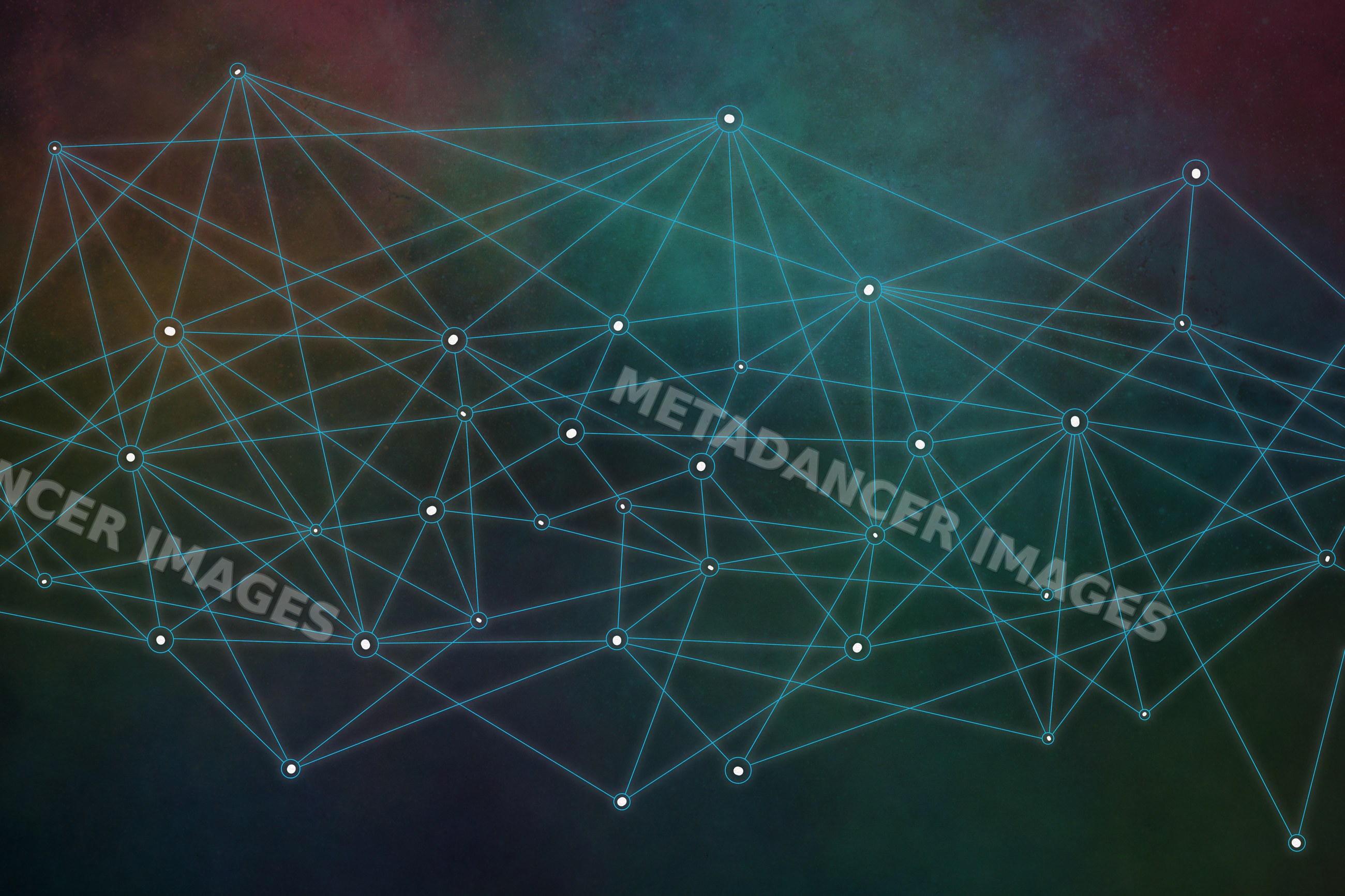 Abstract digital network illustration with connected nodes and lines