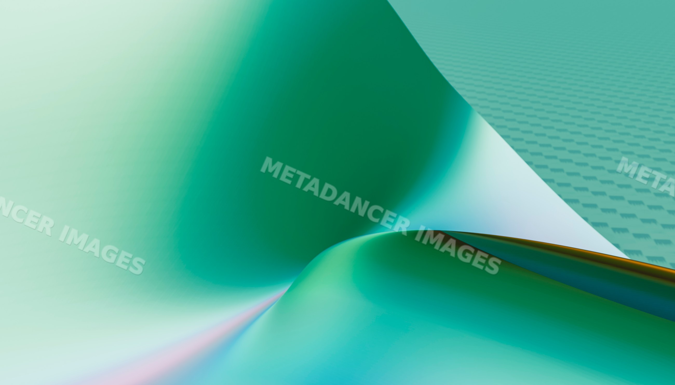 Abstract smooth curved shapes in gradient green and teal colors