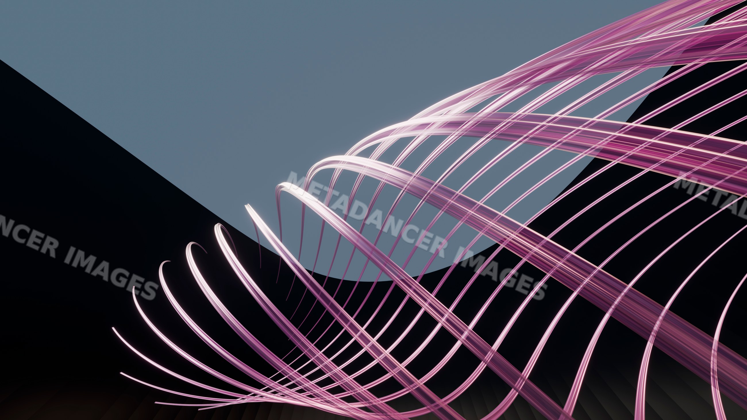 Abstract 3d rendering of twisting pink wave lines