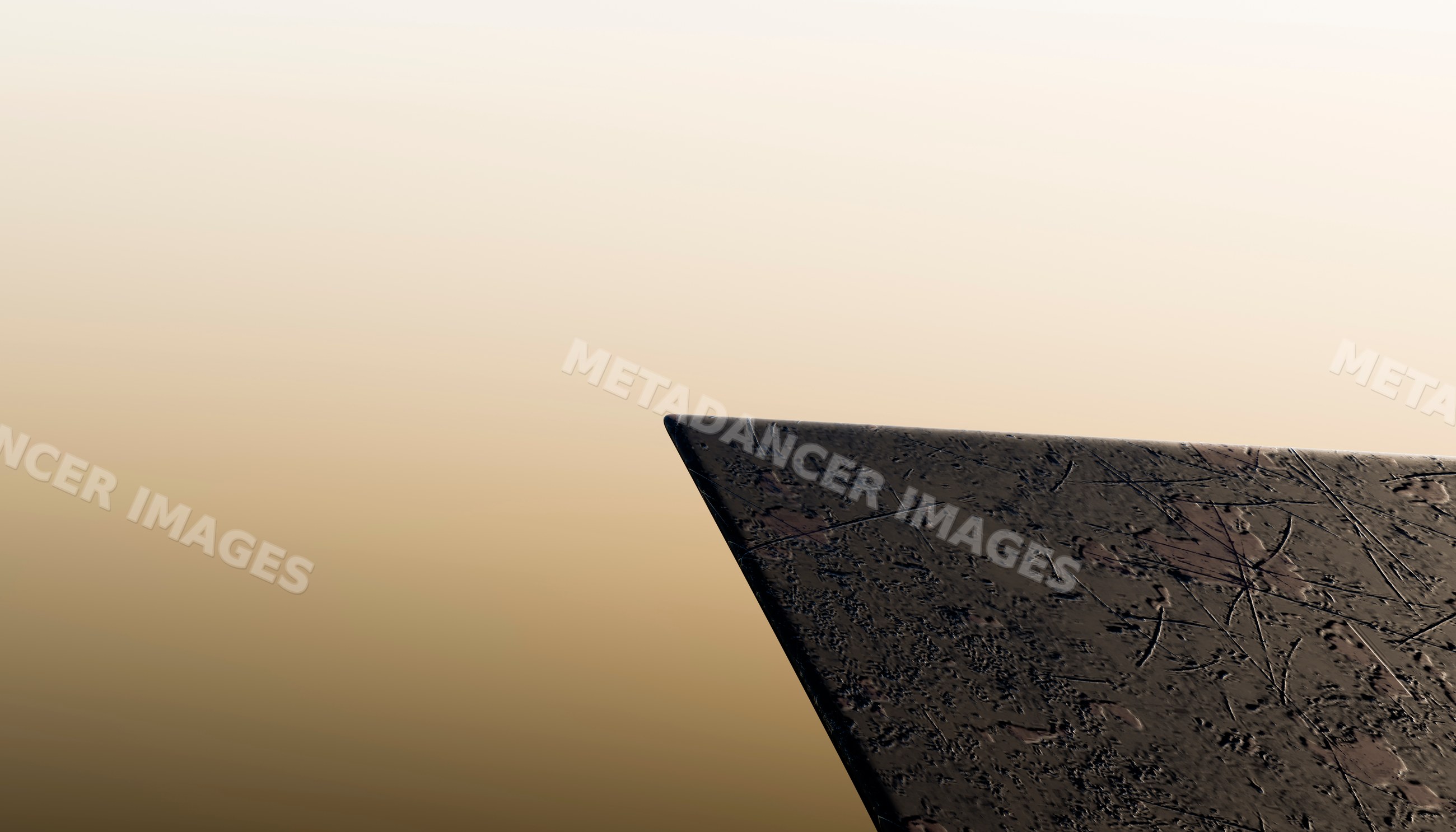 Close-up of a scratched rusted metal plate showing textured surface