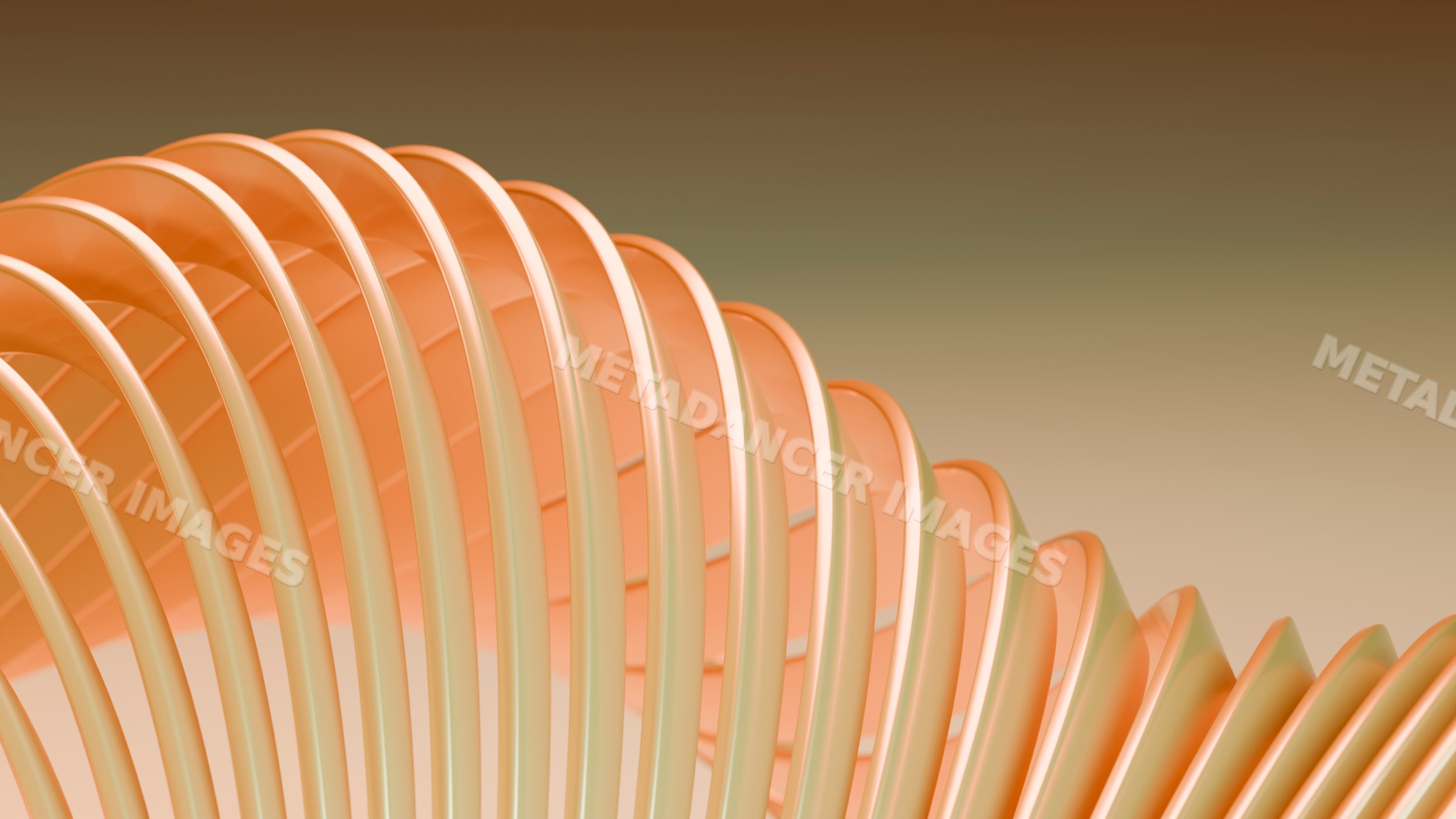 Abstract orange curved rings forming a wave pattern illustration