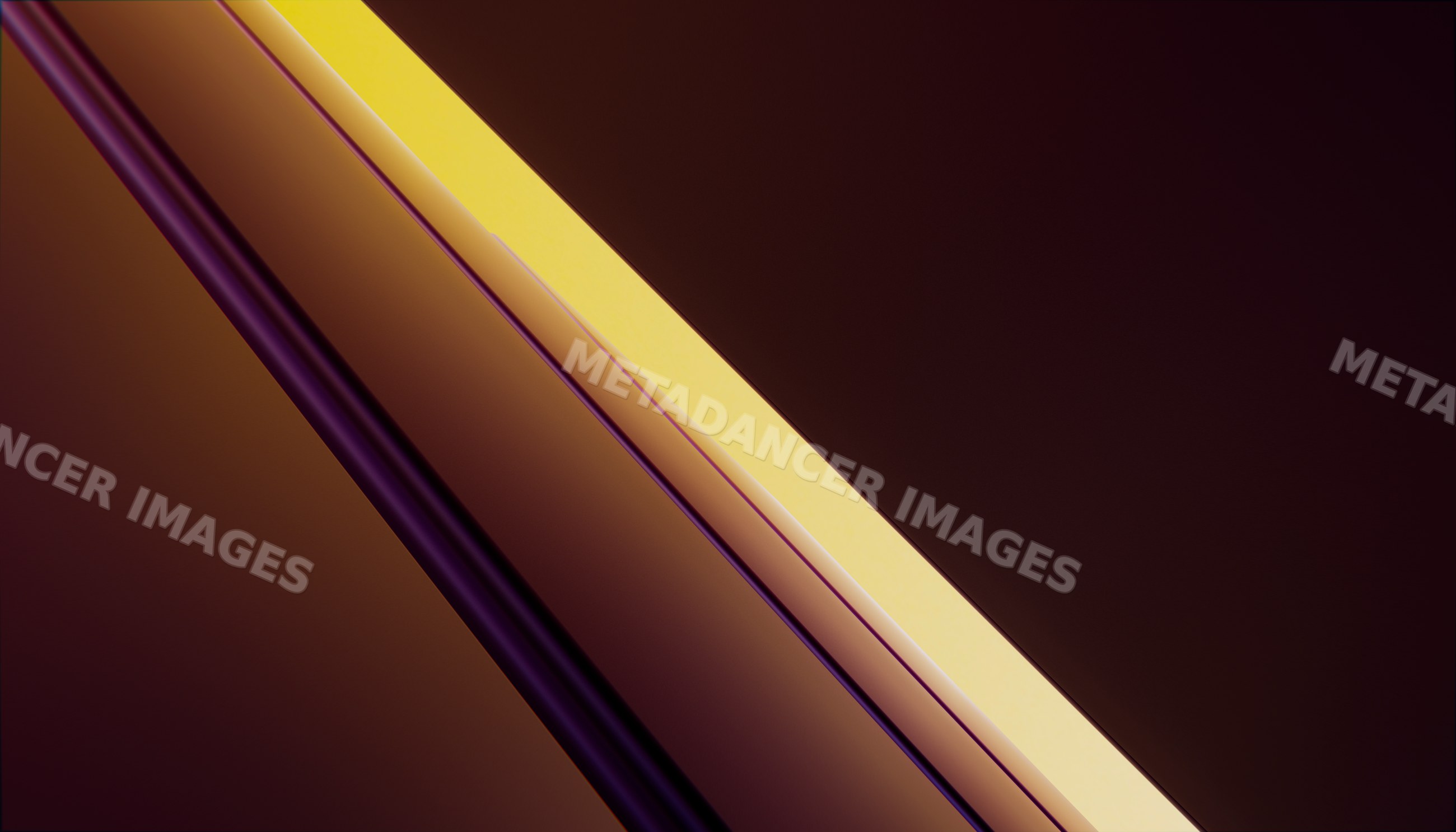 Abstract diagonal golden lines on a dark reflective surface