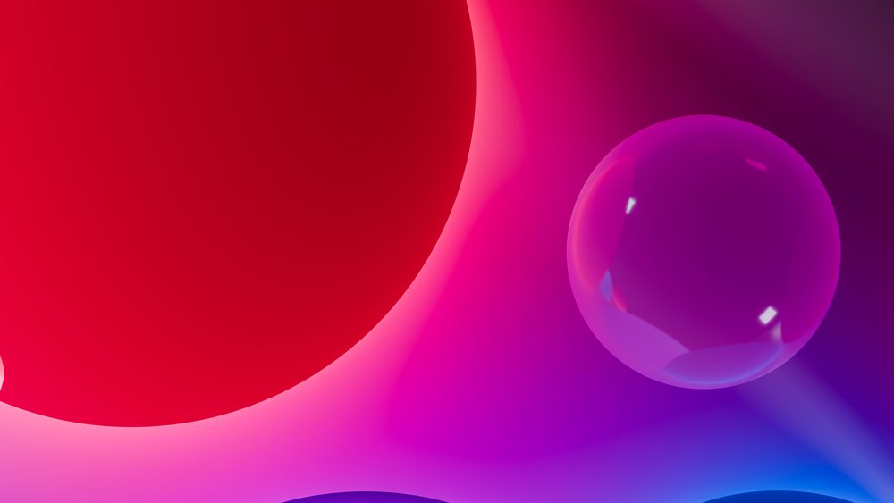 Abstract illustration of glowing colorful spheres with gradient
