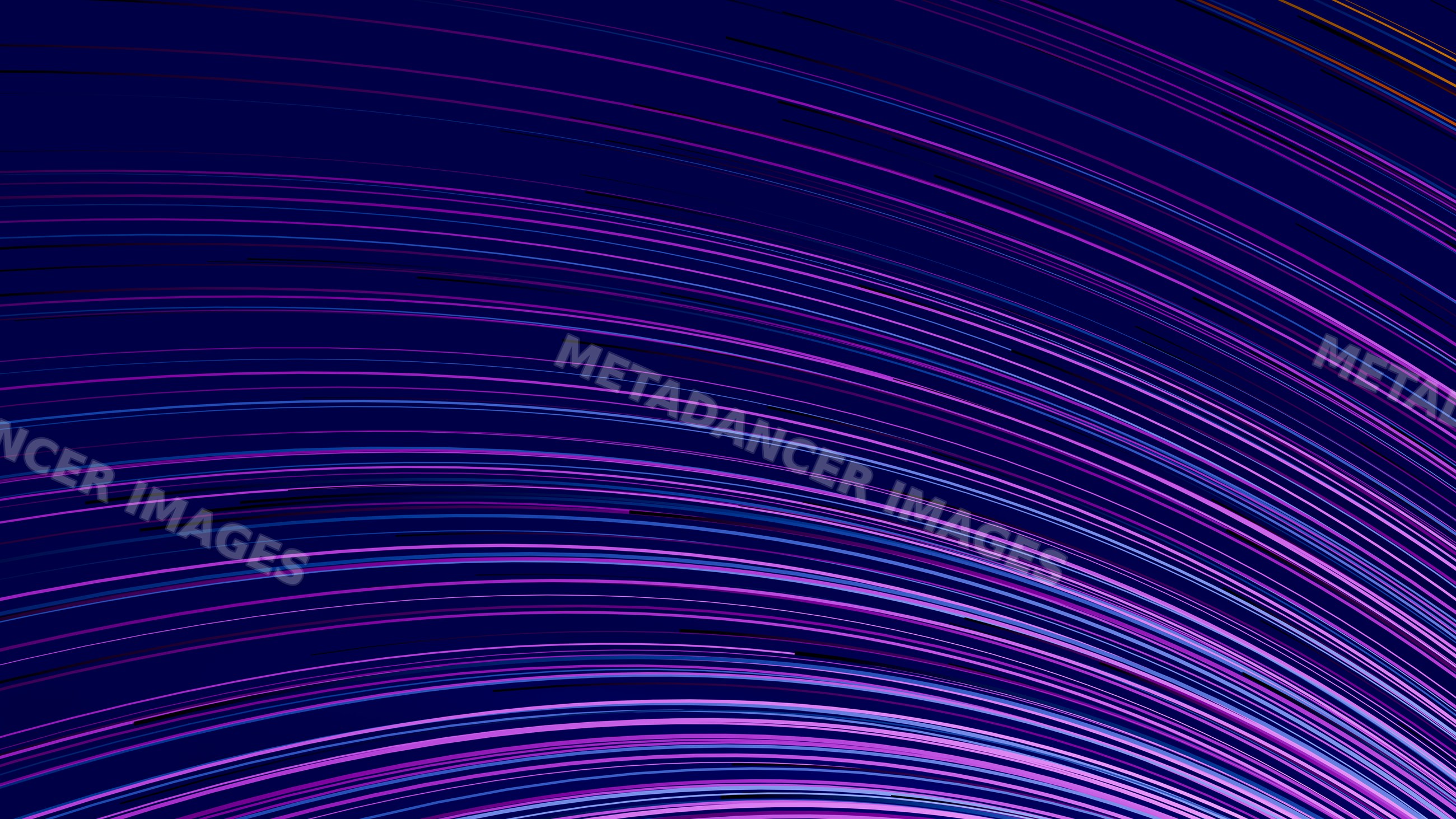 Curved purple and blue light streaks on dark background