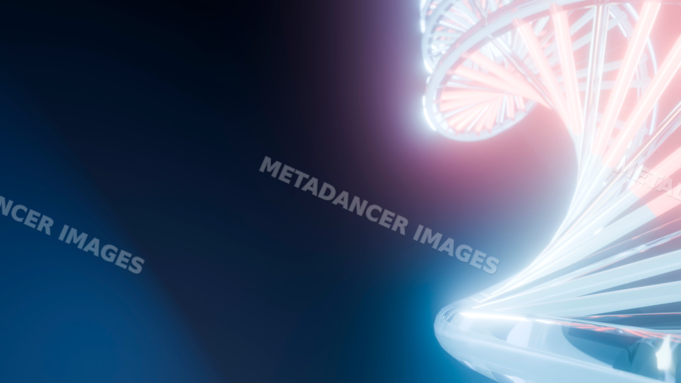 Dna helix glowing spiral structure in scientific illustration