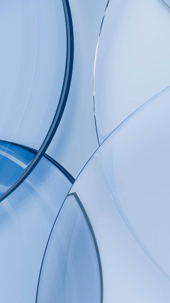 Abstract transparent blue circles digital illustration