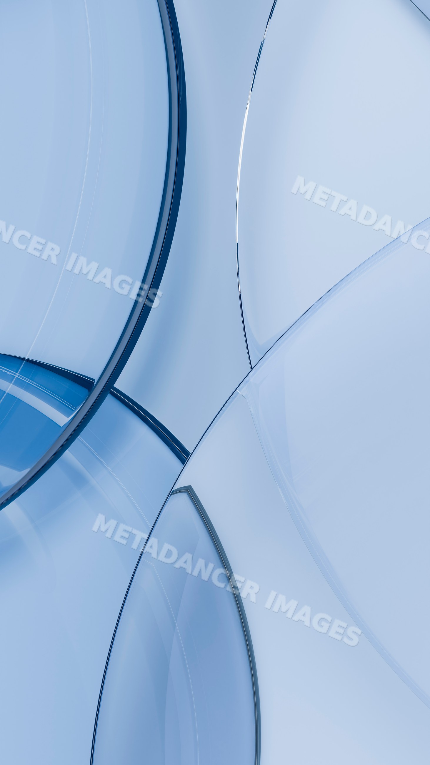 Abstract transparent blue circles digital illustration