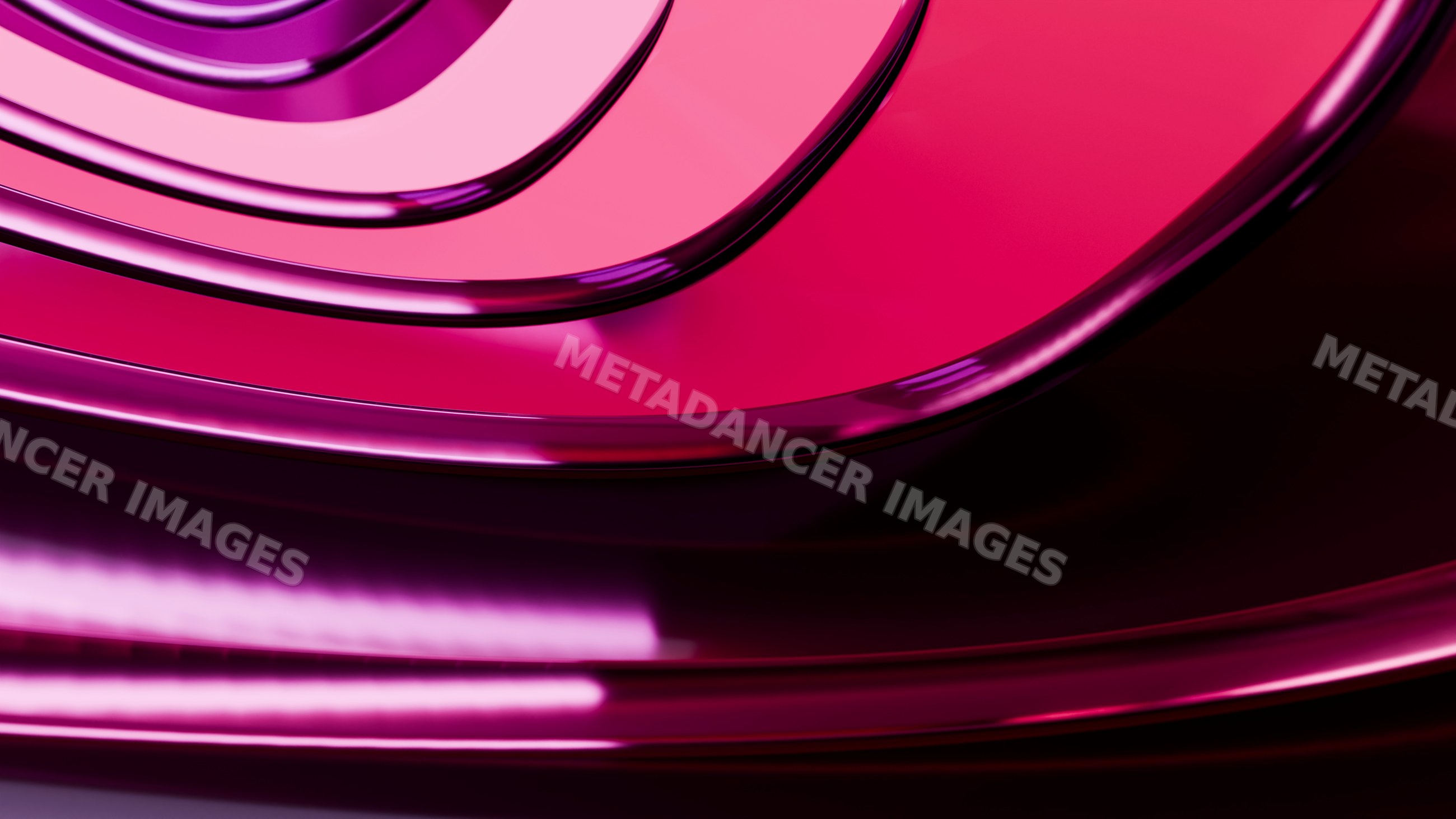 Shiny curved pink and magenta reflective abstract design