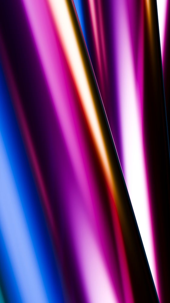 Abstract metallic curved surfaces with vibrant gradients