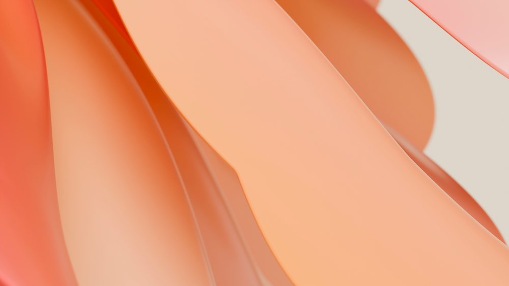 Abstract digital illustration of smooth curved orange and peach shapes