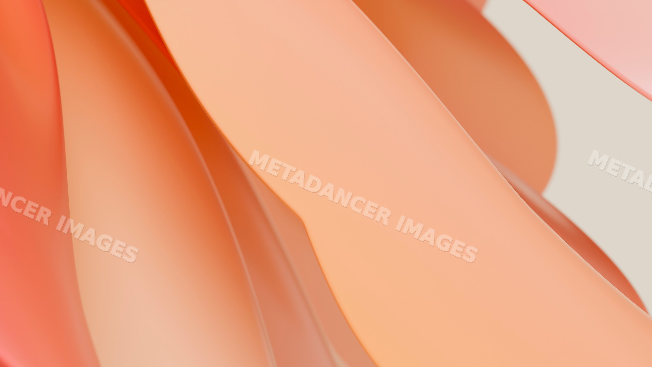 Abstract digital illustration of smooth curved orange and peach shapes