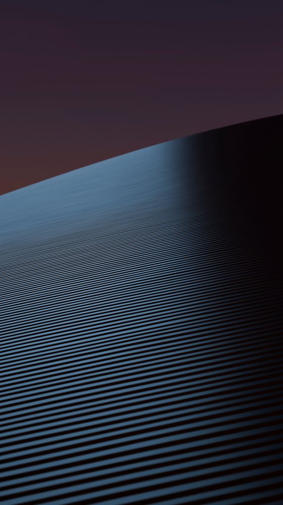 Abstract curved blue surface with repetitive line pattern