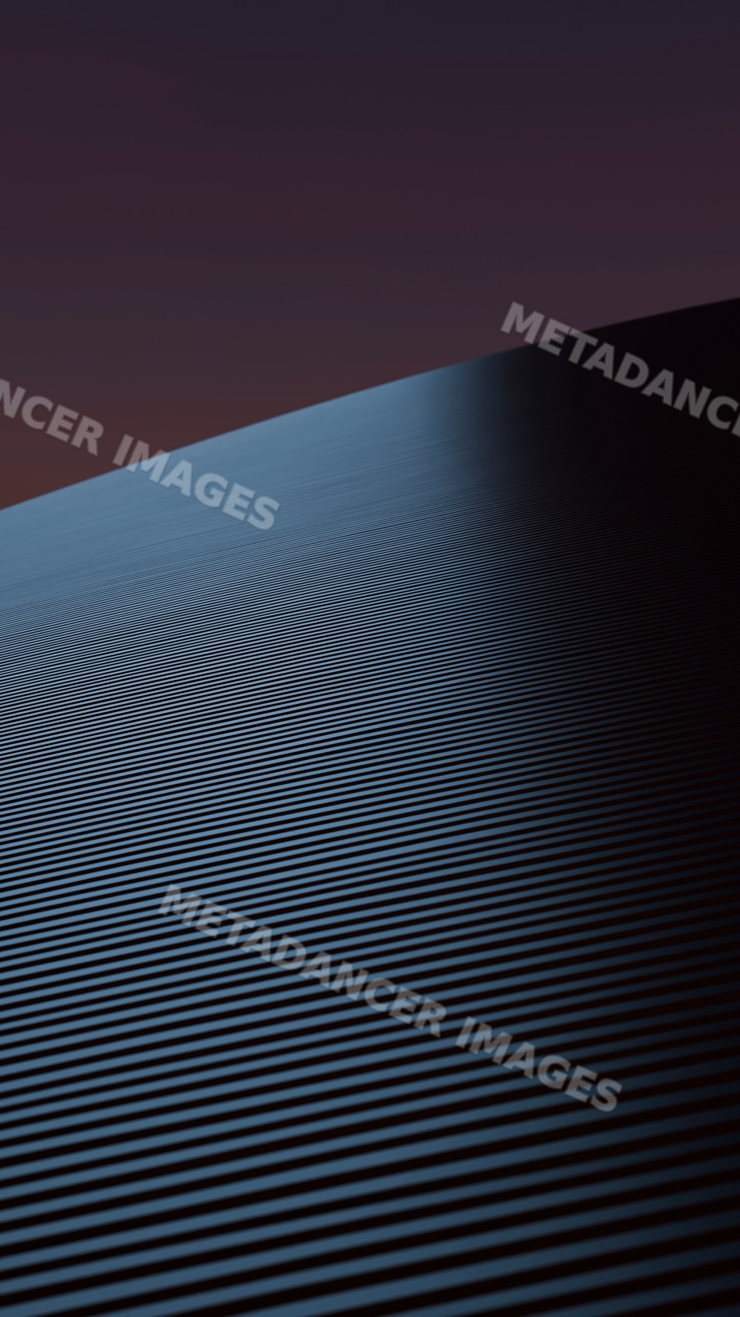 Abstract curved blue surface with repetitive line pattern