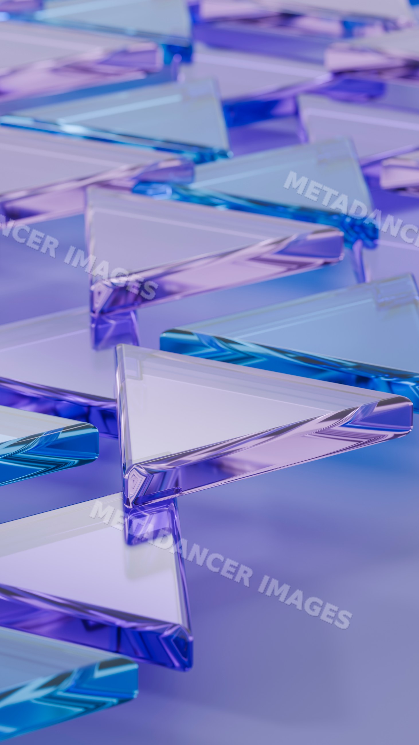 Abstract glass triangles composition