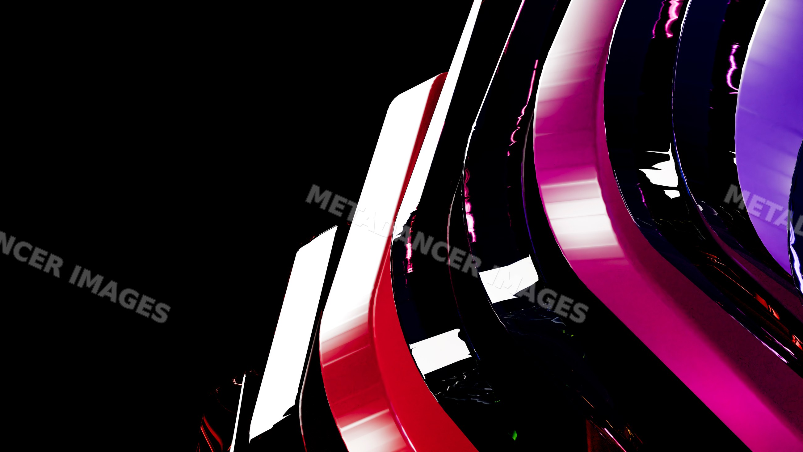 Abstract modern art sculpture with curved colorful shapes