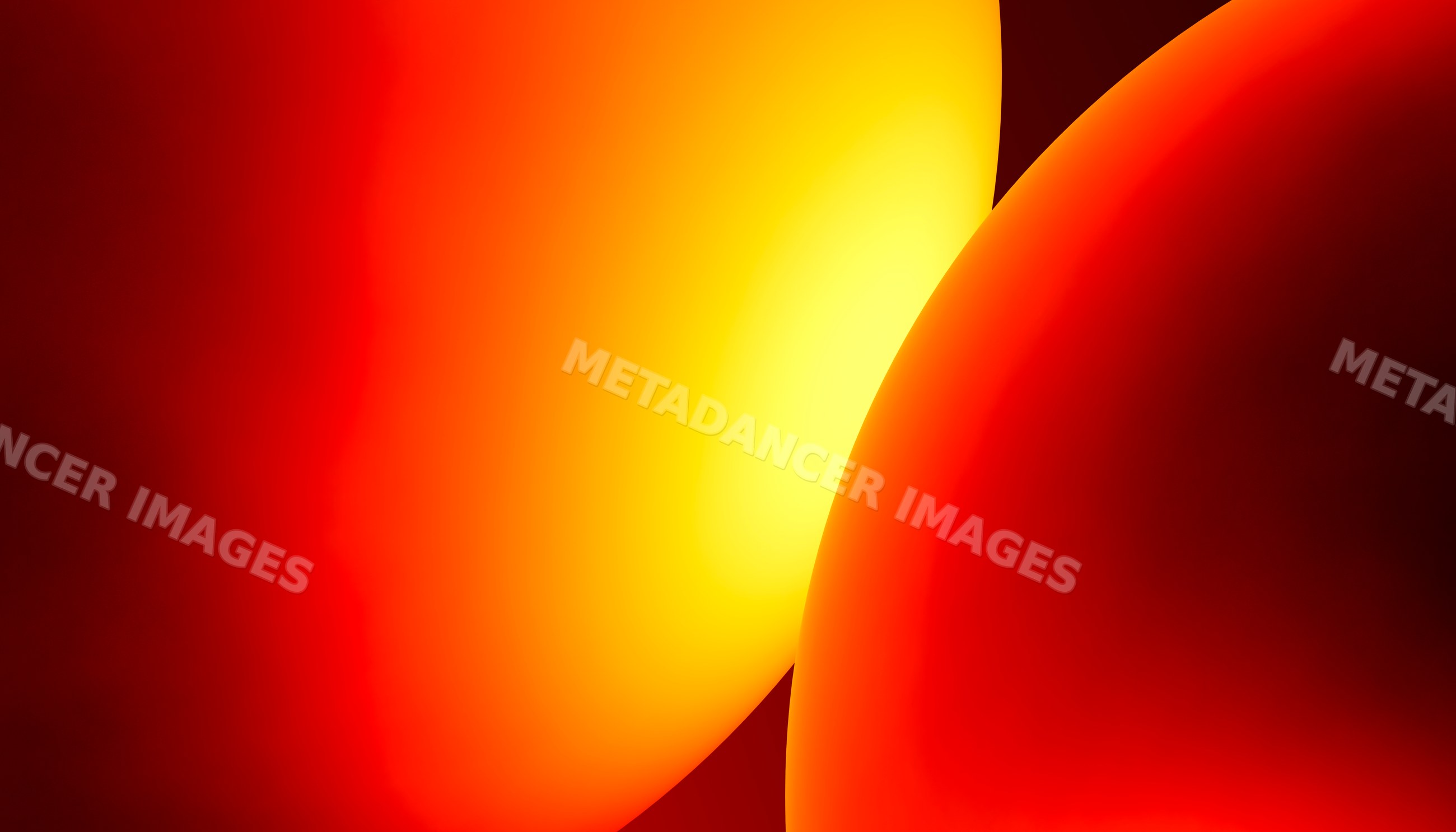Abstract glowing rounded shapes with vibrant warm color gradients