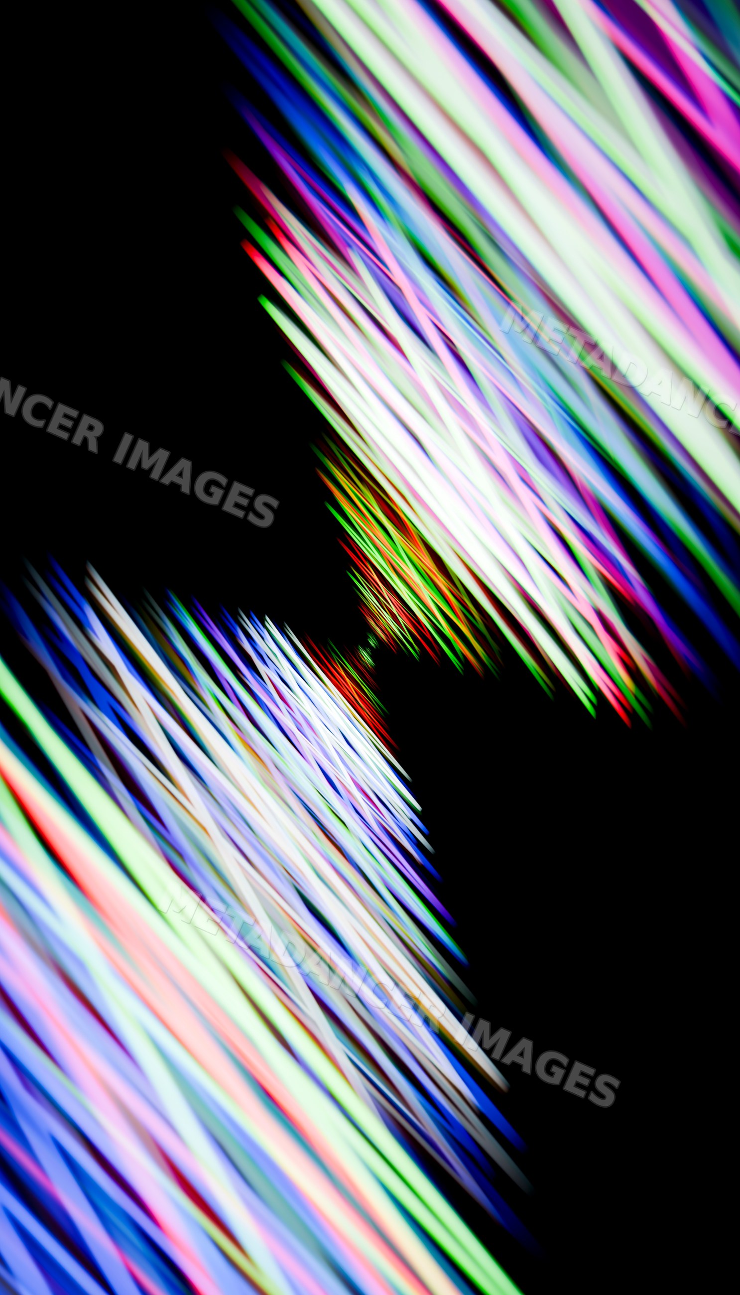 Abstract colorful light streaks with dynamic motion on dark background