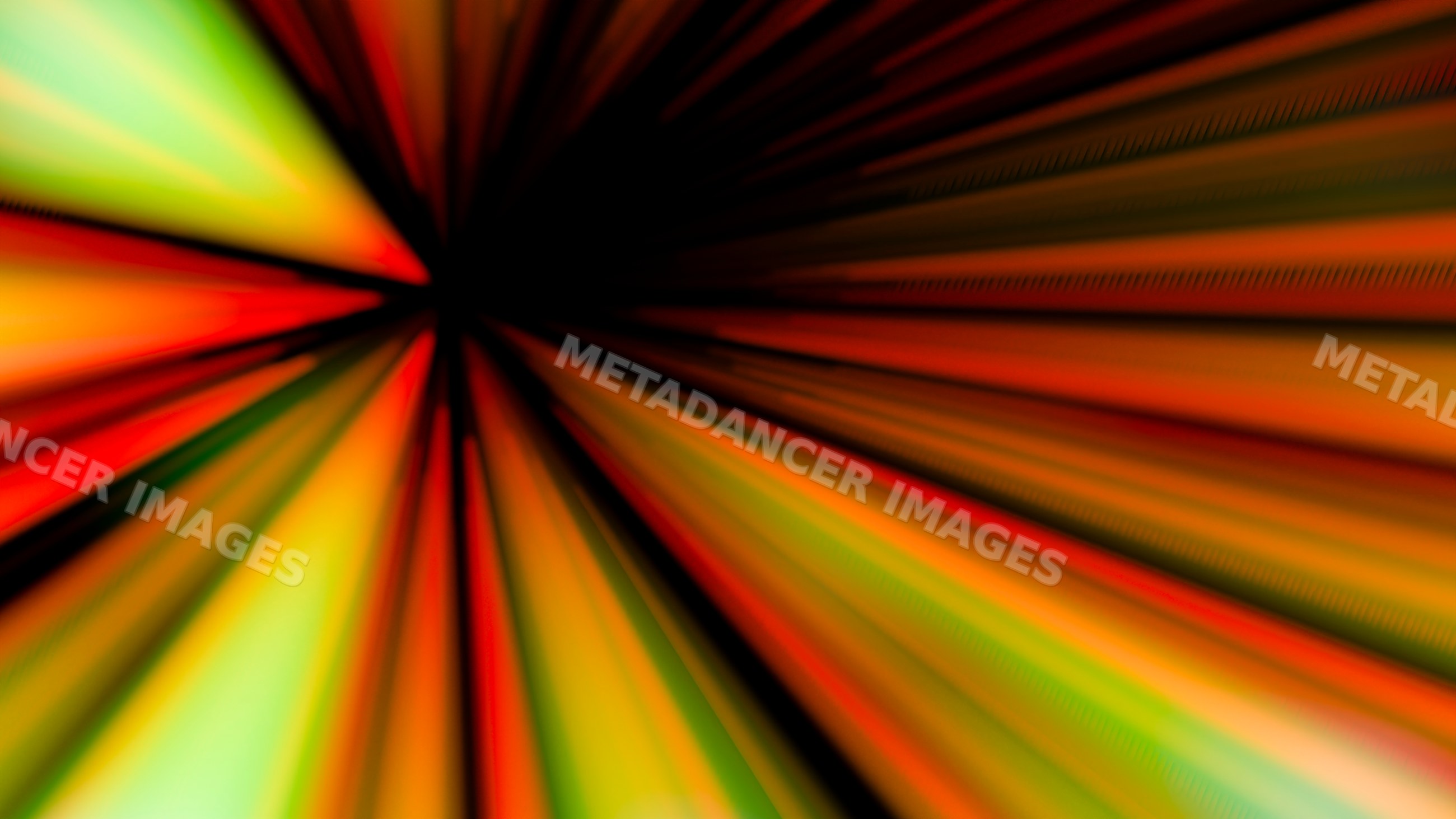 Abstract radial colorful streaks with black center and dynamic lines