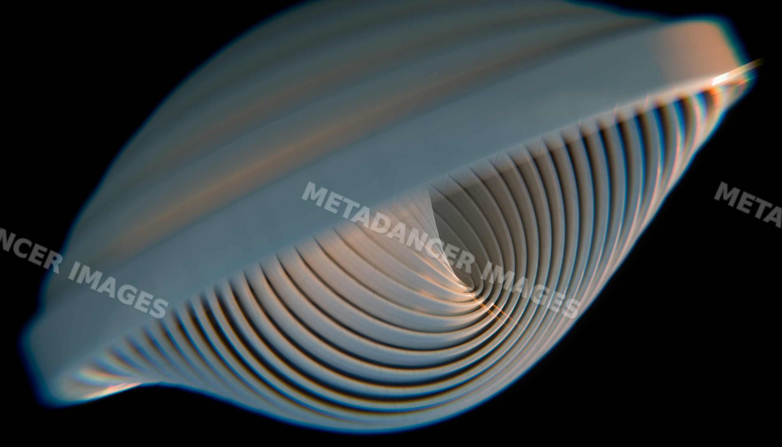 A white abstract spiral 3d rendering of a twisting curved structure