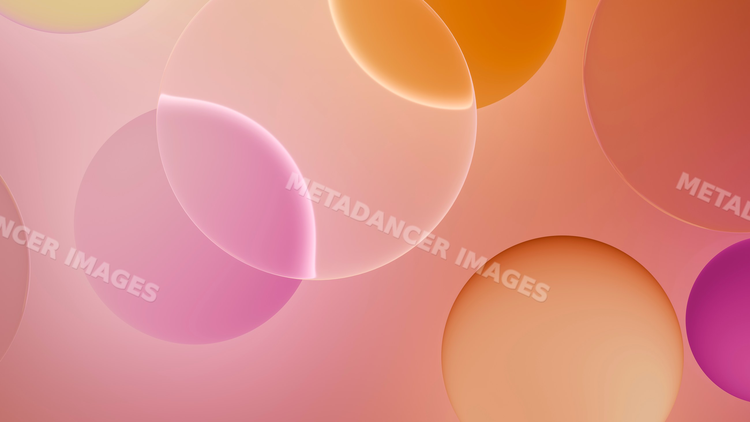 Abstract digital illustration of overlapping colorful spheres