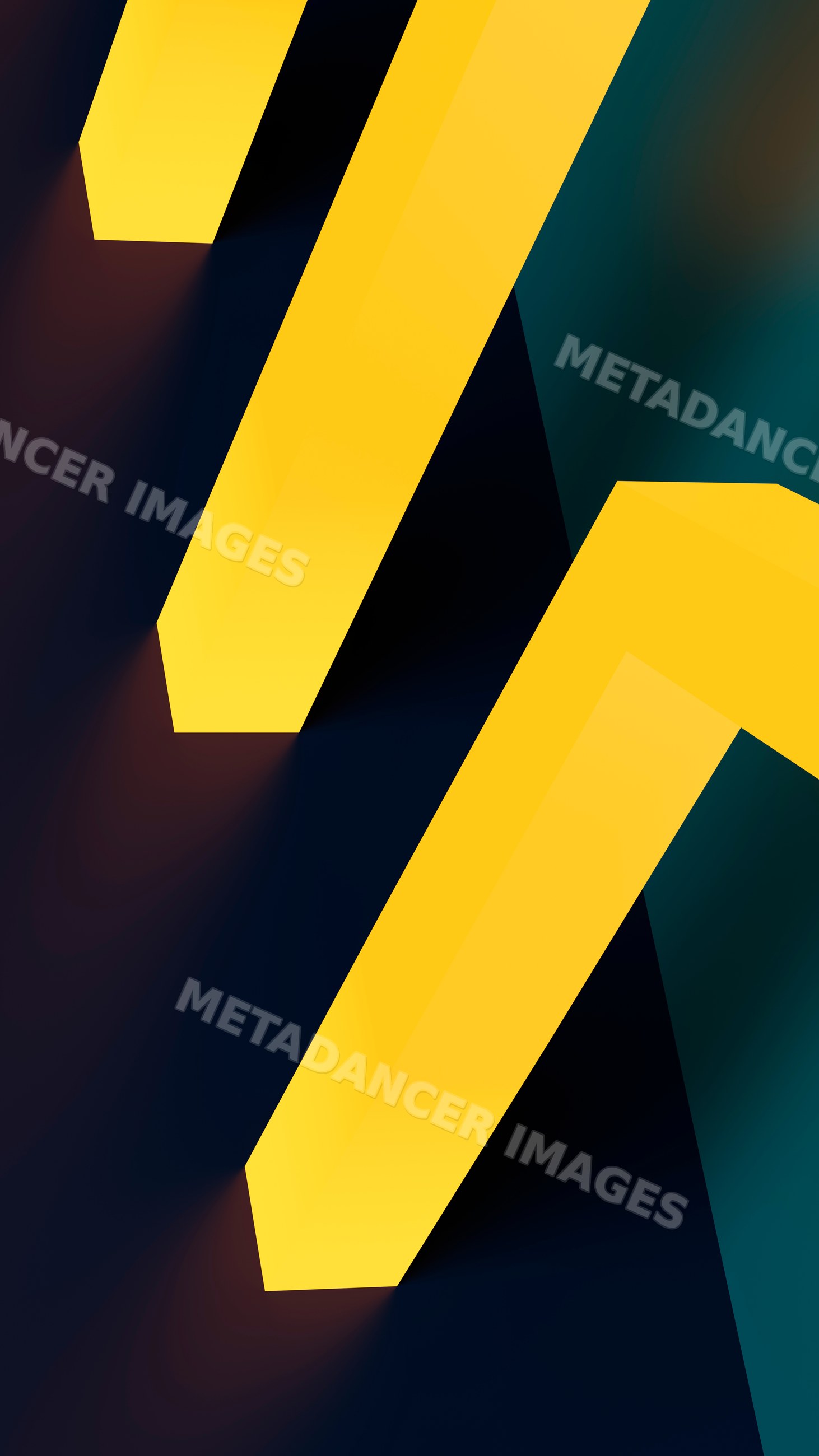 Yellow directional arrows on dark abstract background