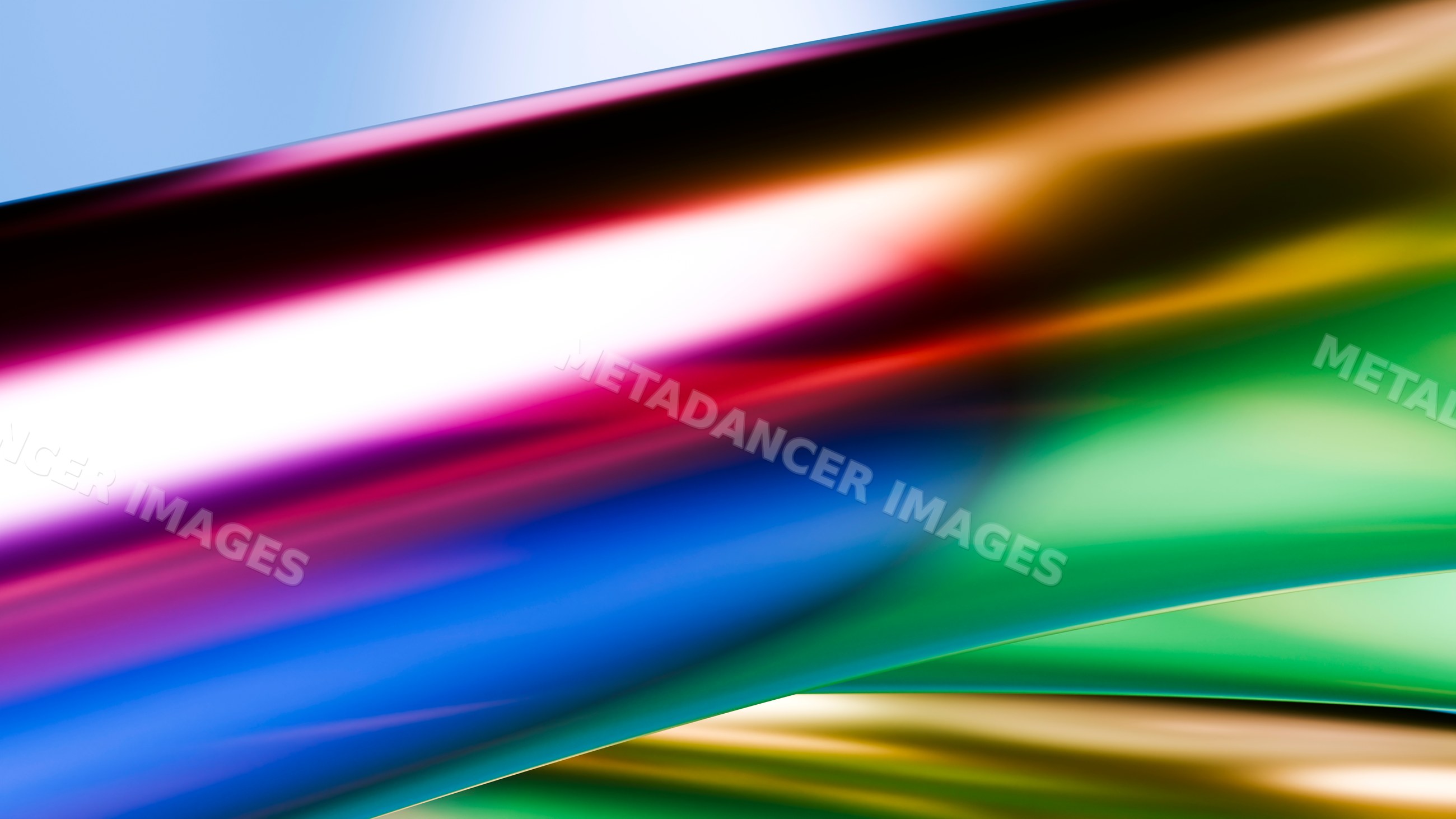 Colorful abstract glass waves with vibrant reflective surfaces