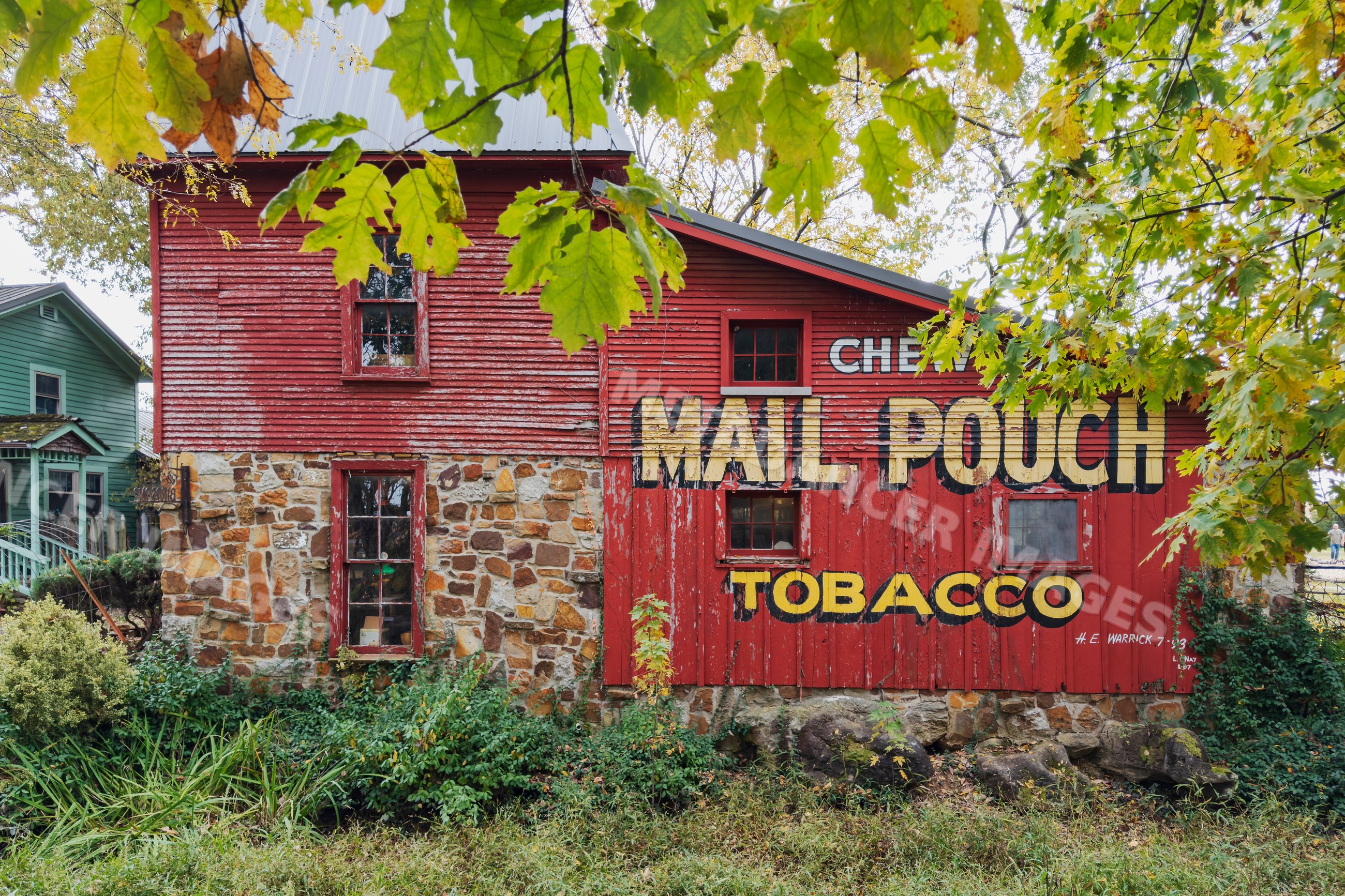 Mail pouch tobacco Advertising Mural on historic red Barn