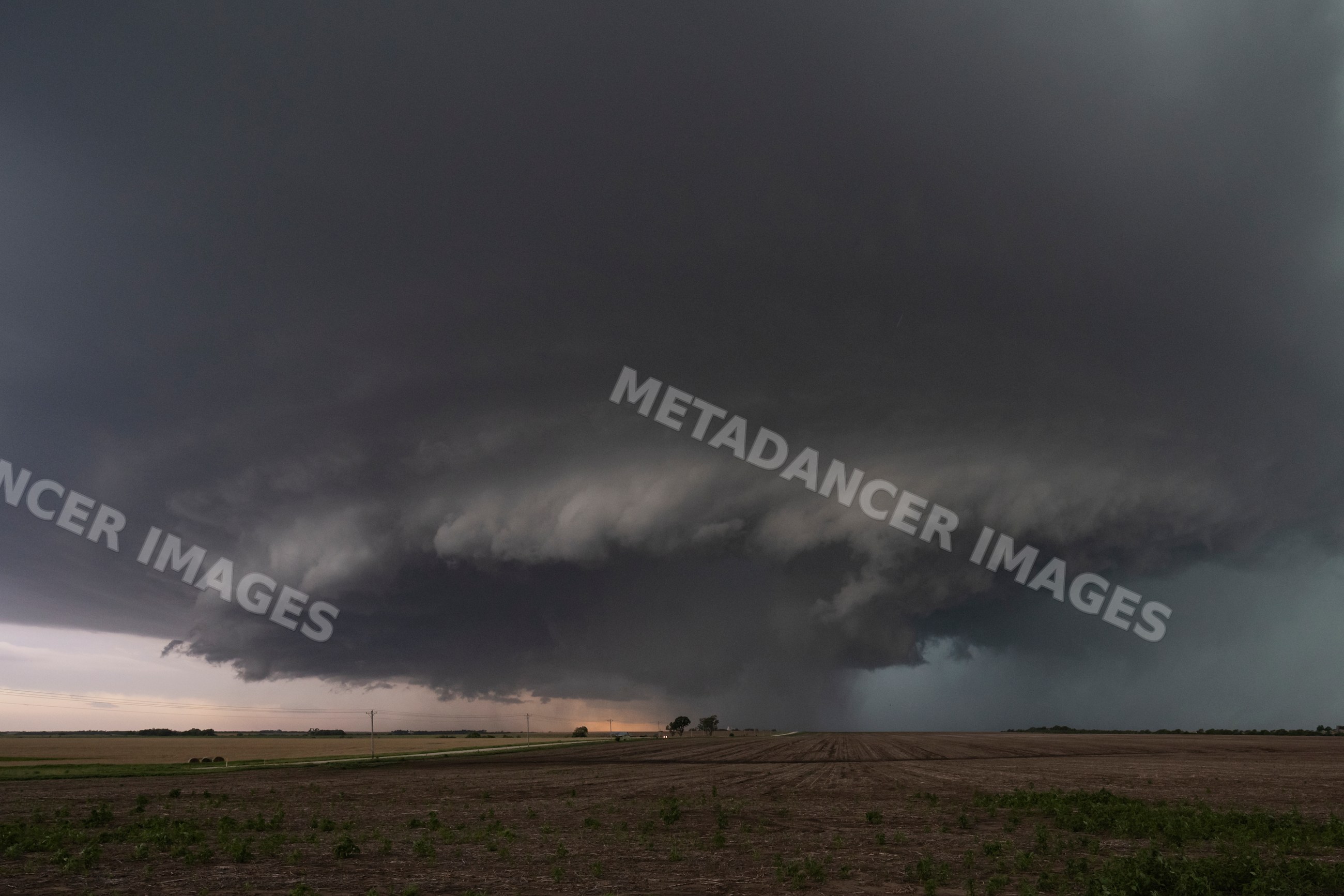 Supercell storm forming near enterprise, kansas in rural fields