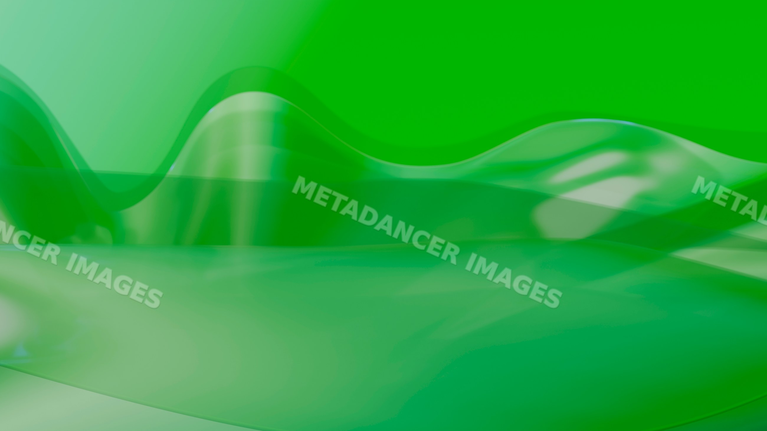 Green transparent abstract waves with smooth fluid curves