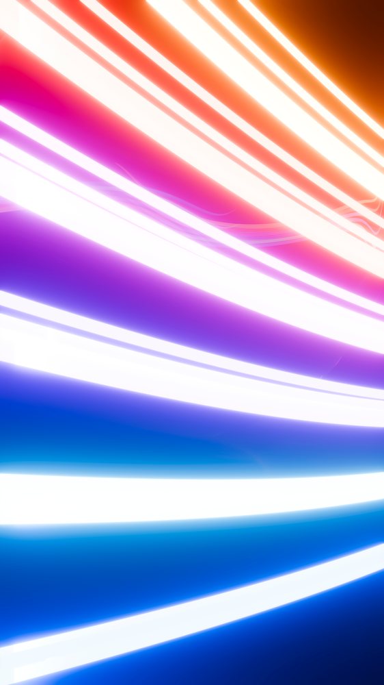Bright colorful light streaks abstract digital illumination effect