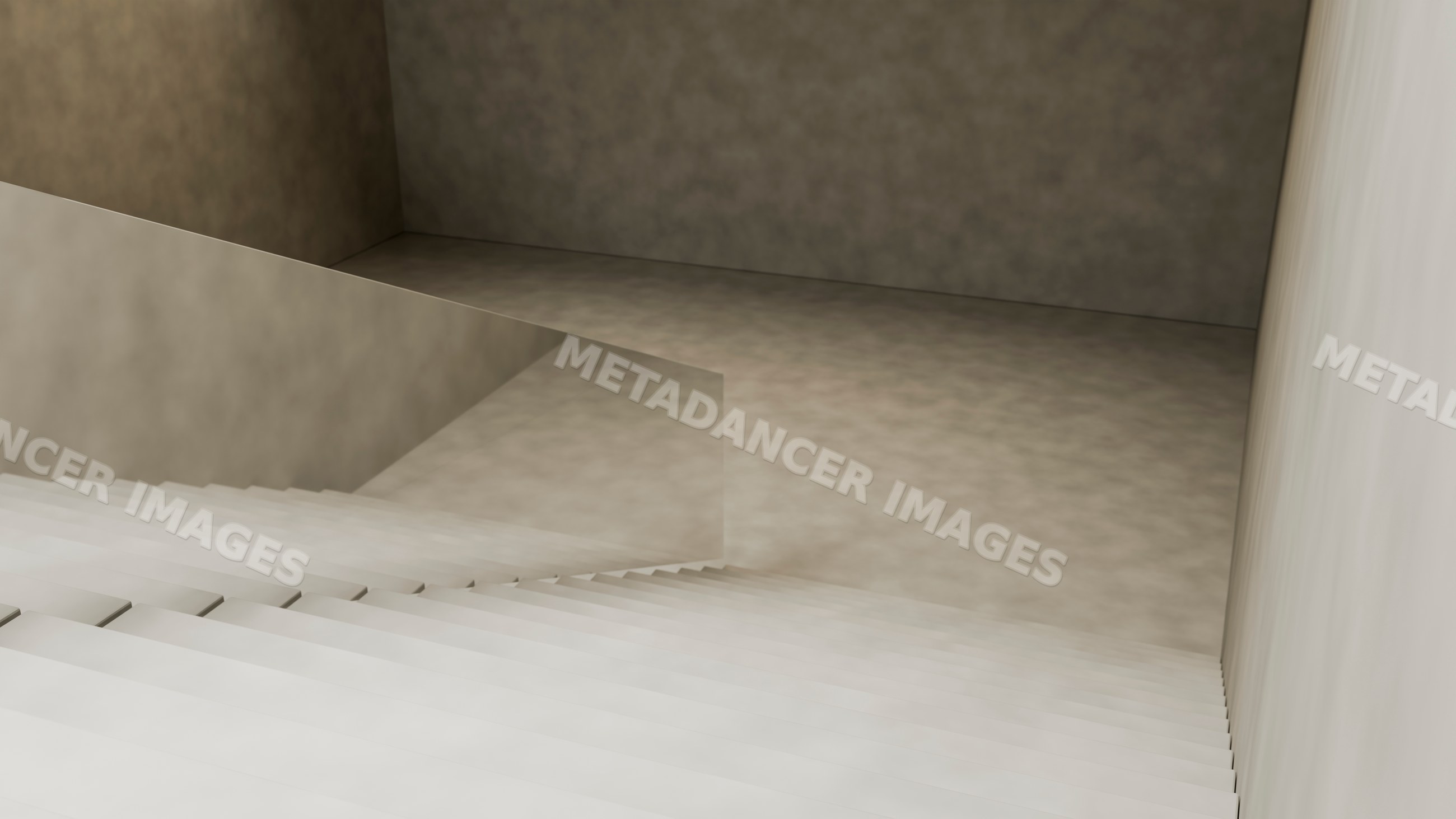 Modern minimalist interior staircase with glass railing