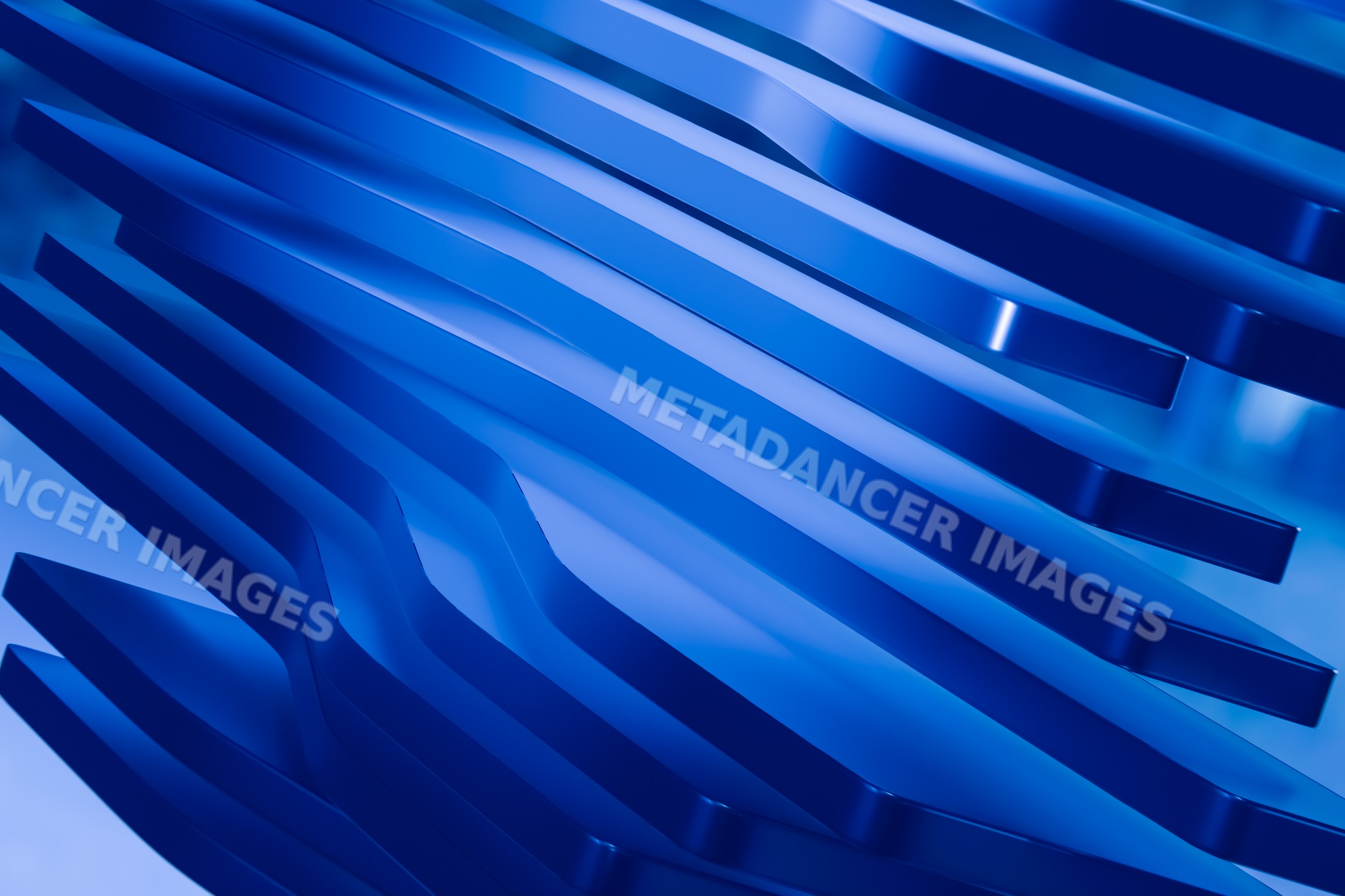 Blue layered abstract render with smooth curved shapes