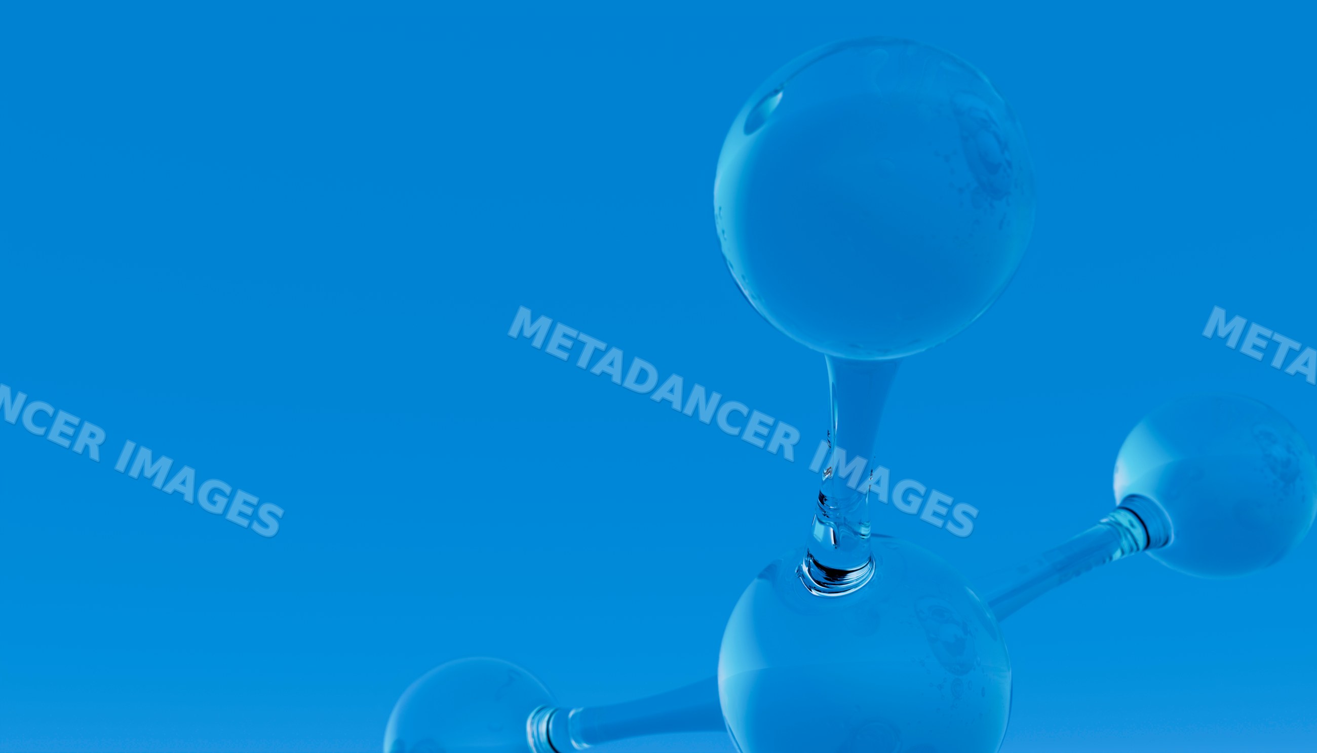 Scientific molecular model depicting chemical bonds with transparent