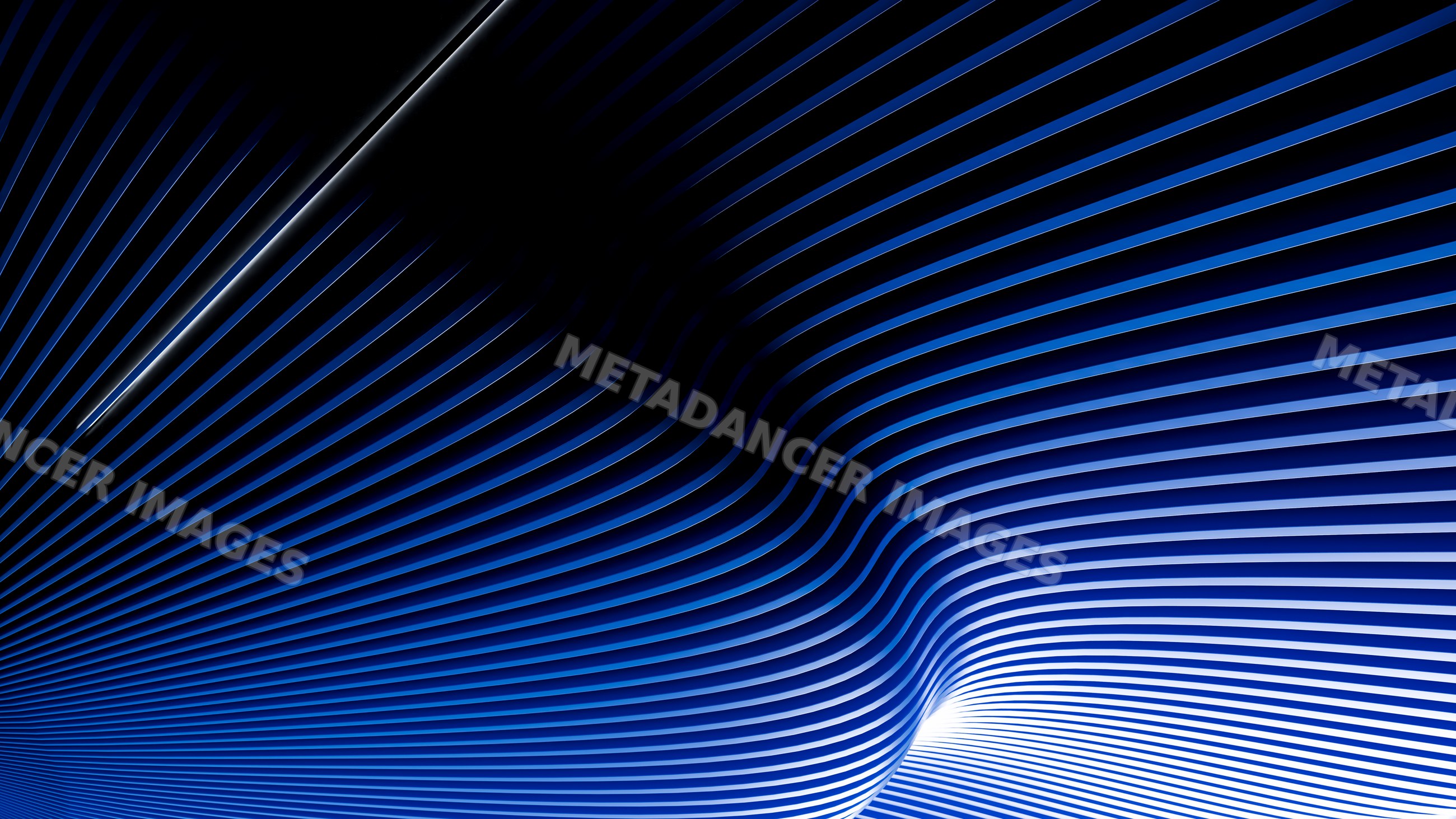 Abstract blue and black curved wave lines background illustration