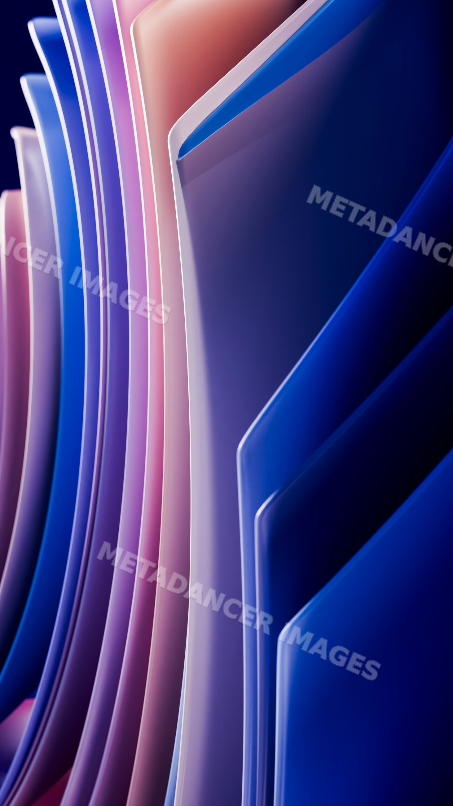 Abstract digital illustration of colorful curved shapes