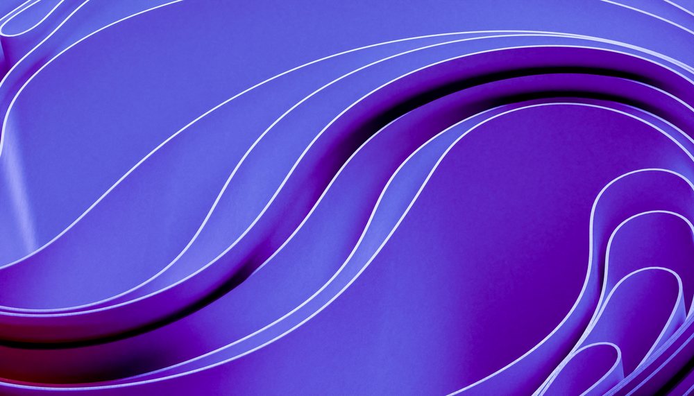 Abstract smooth purple waves with curved lines background