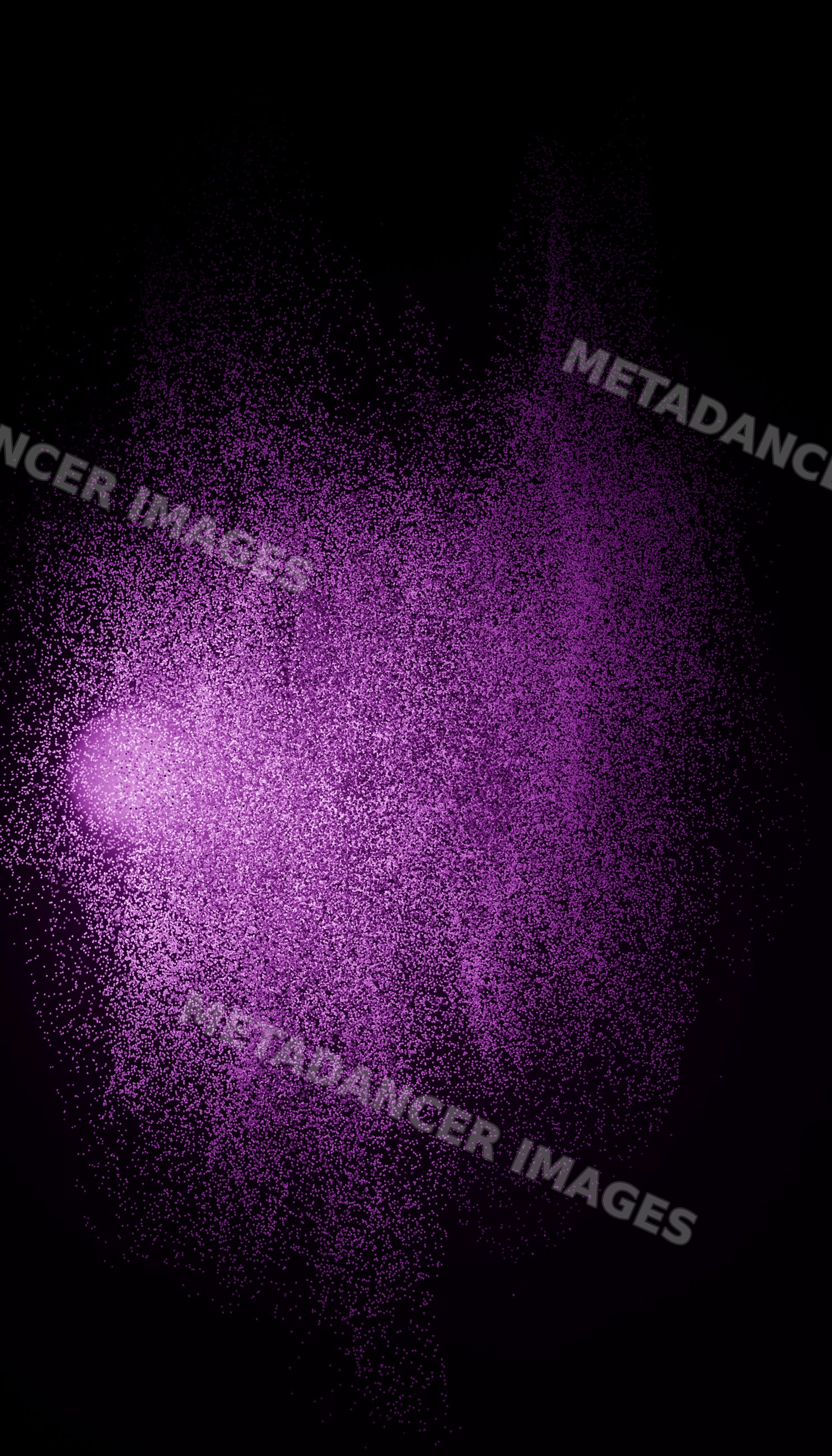 Purple particles dispersing in a dark abstract cloud