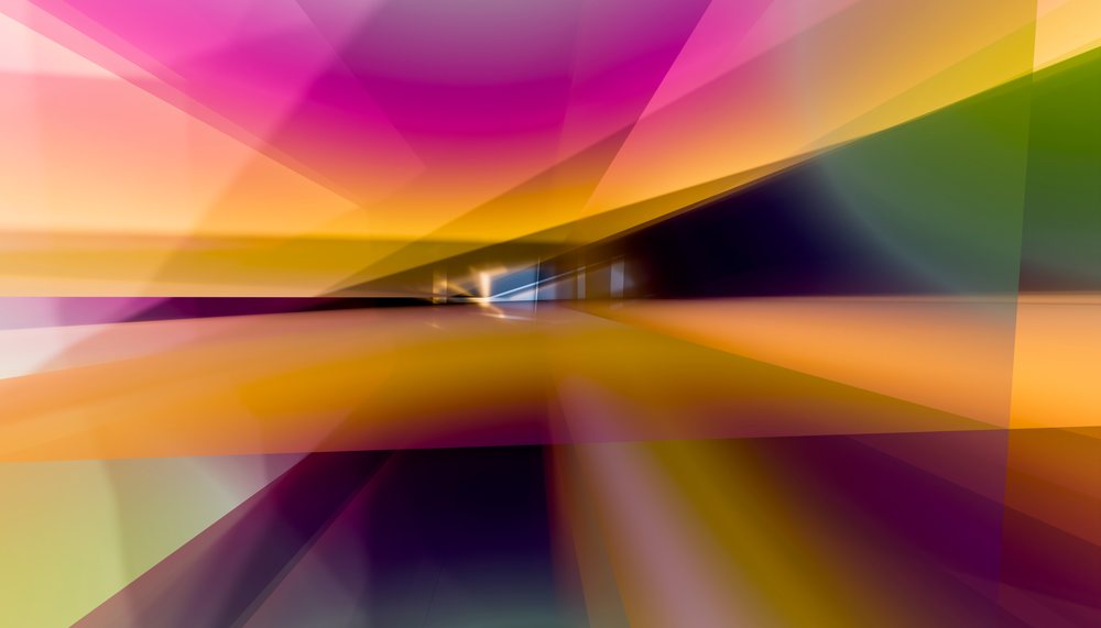 Colorful abstract geometric shapes create a dynamic modern art