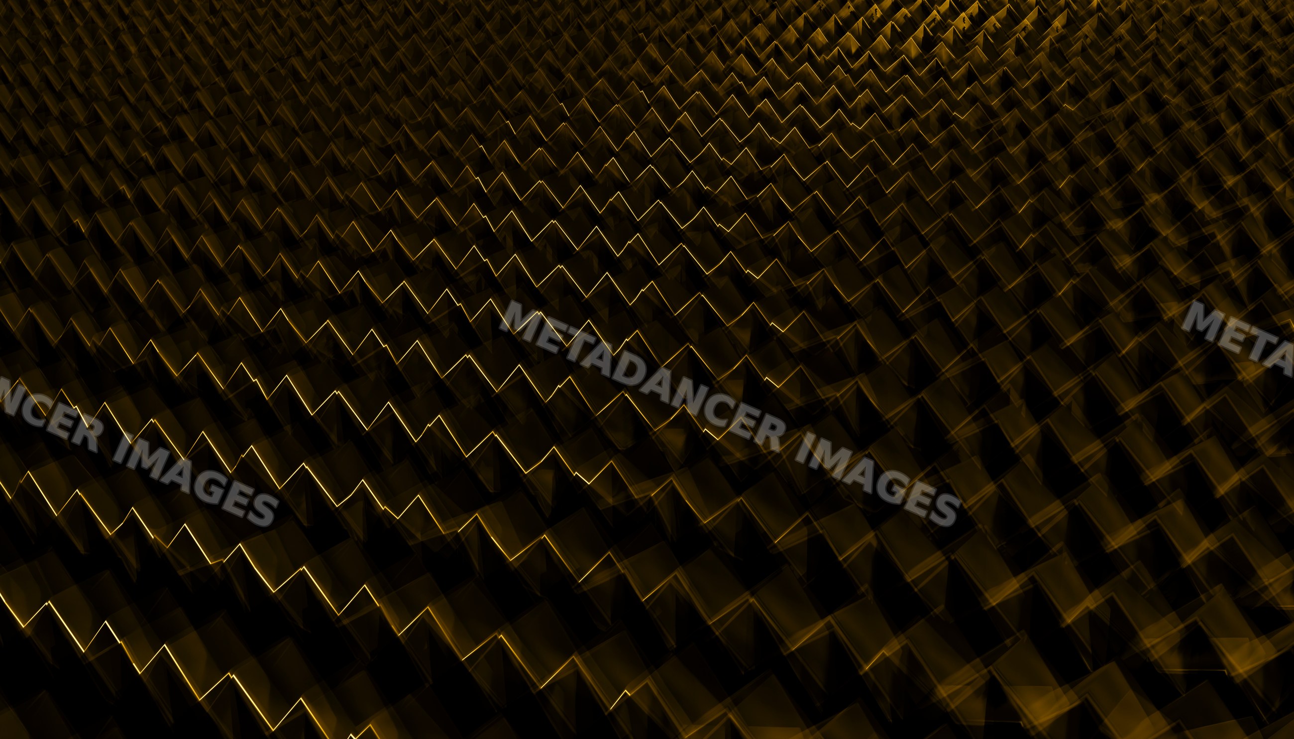 Abstract geometric zigzag pattern with yellow highlights on dark