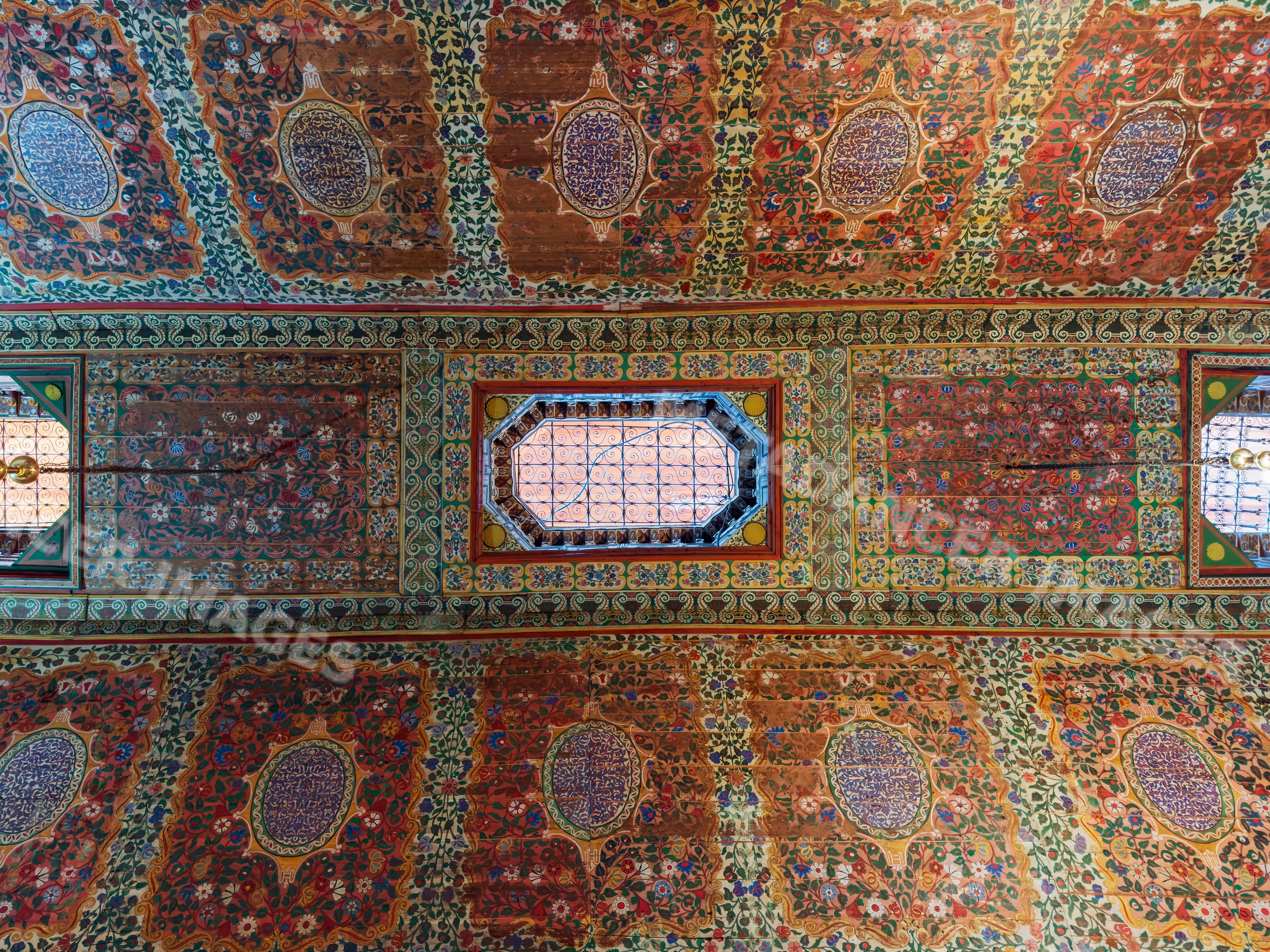 Ceiling Detail with vibrant patterns