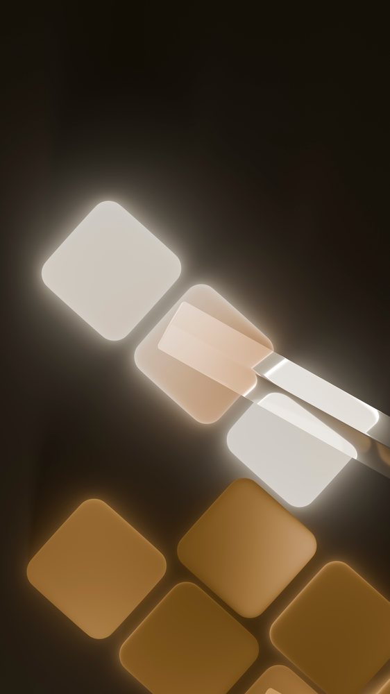 Color swatches selection with tweezers on palette