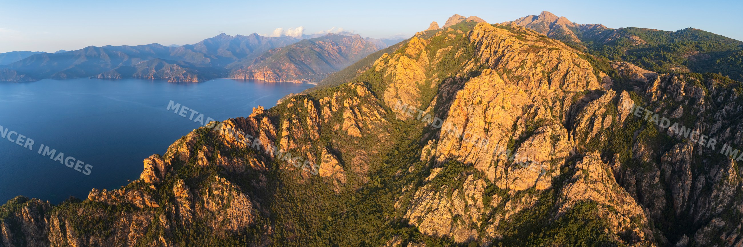 Calanques de Piana mountain cliffs overlooking mediterranean sea