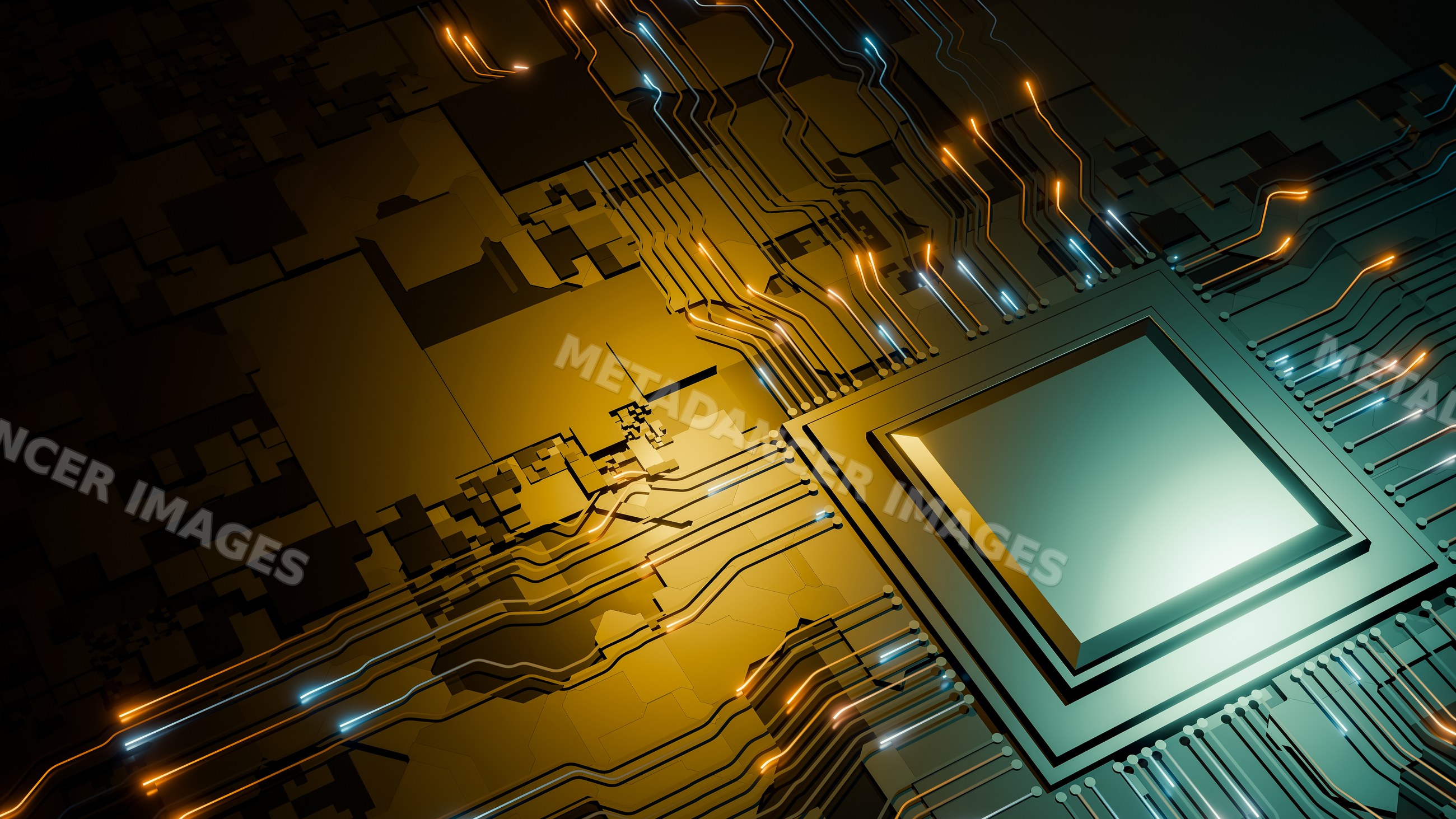 Microchip with glowing connections